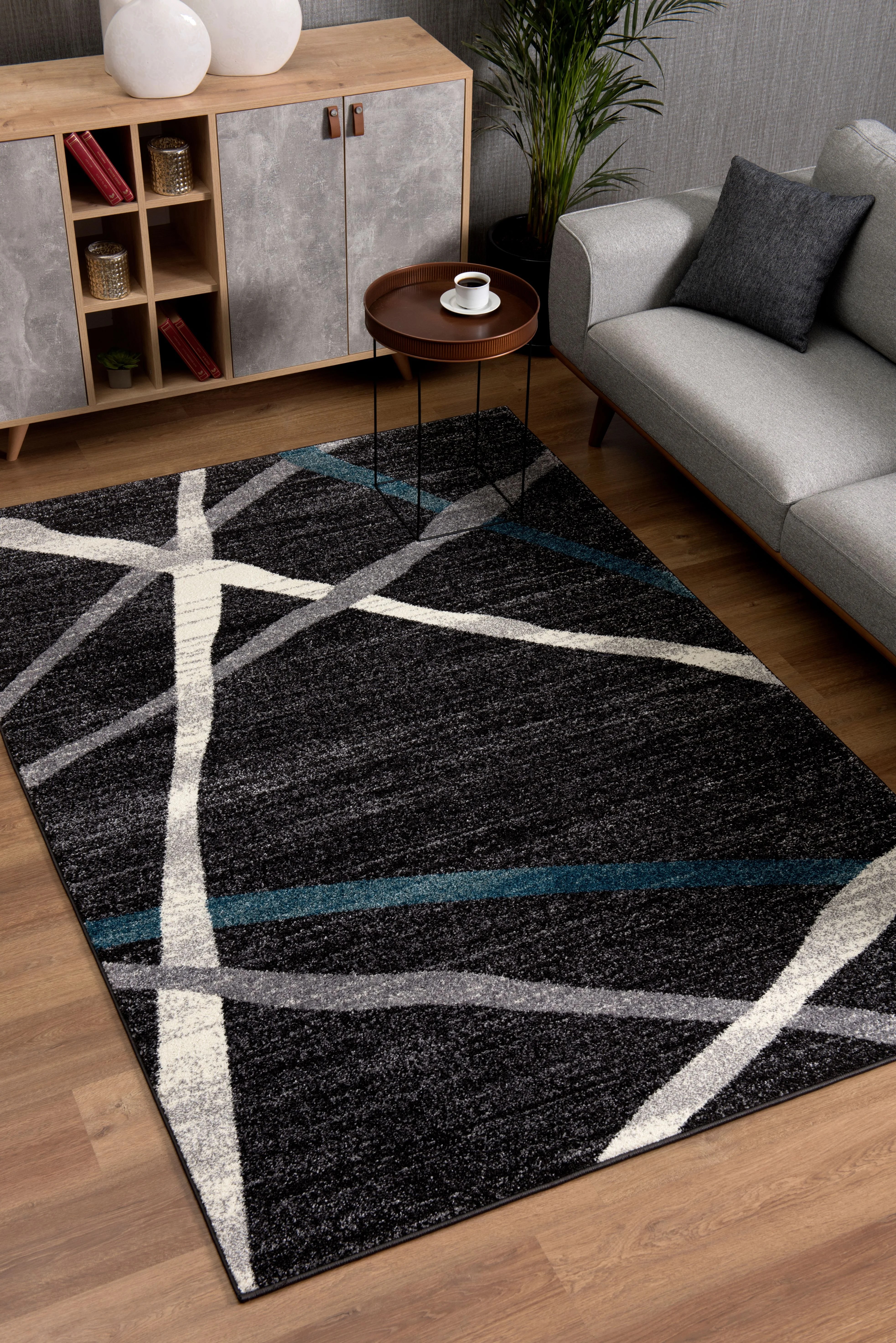 Rug Branch Nova Grey Modern Area Rug (4x6 feet) Abstract 3'9" x 5'6