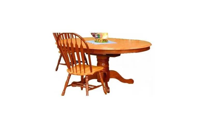 Oval Butterfly Leaf Dining Table (Black & Cherry)