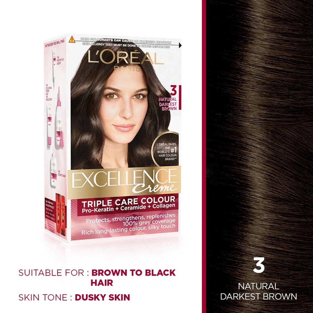 Loreal Hair Dye Darkest Brown