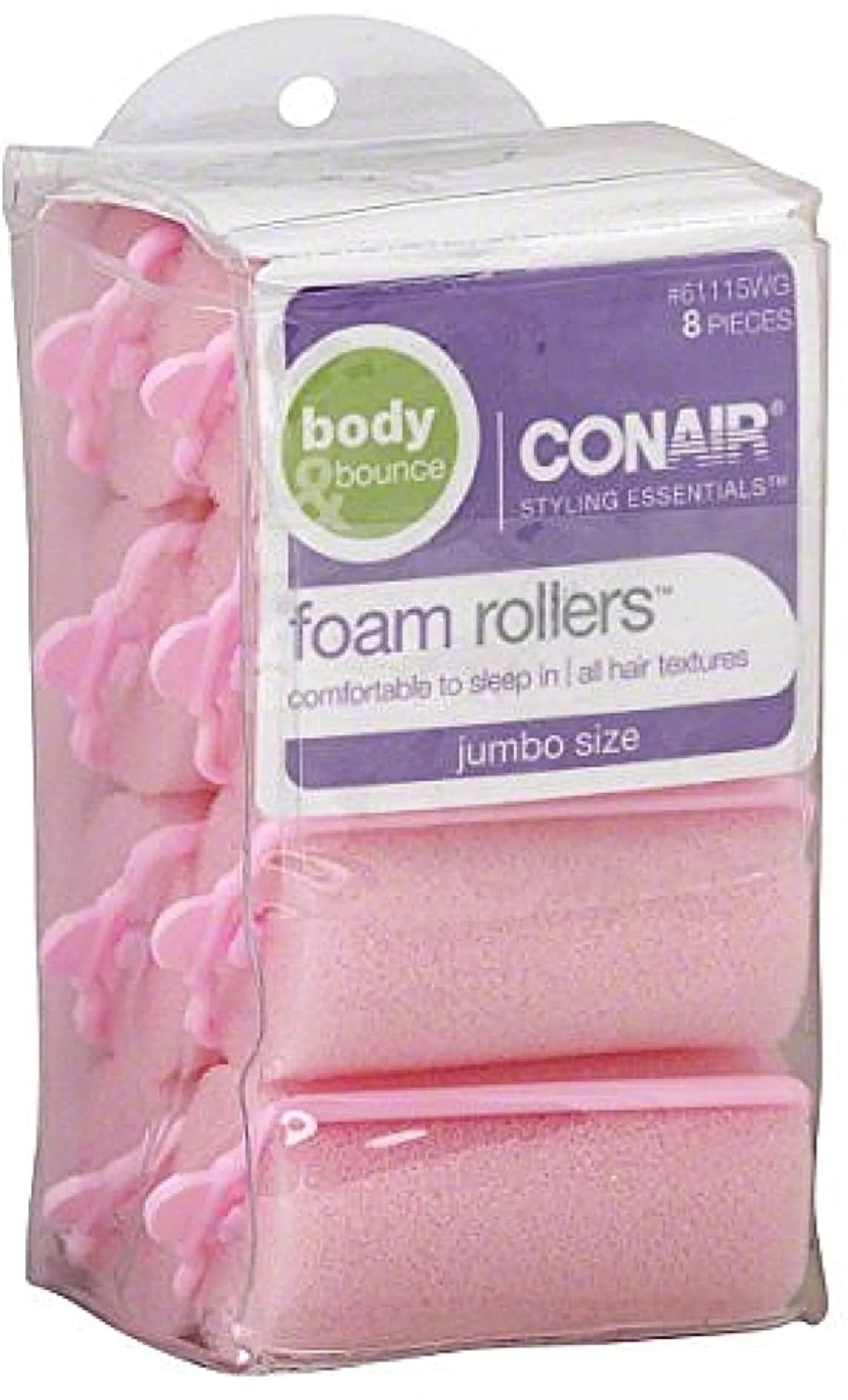 Conair Styling Essentials Jumbo Size Foam Rollers 8 ea (Pack of 2