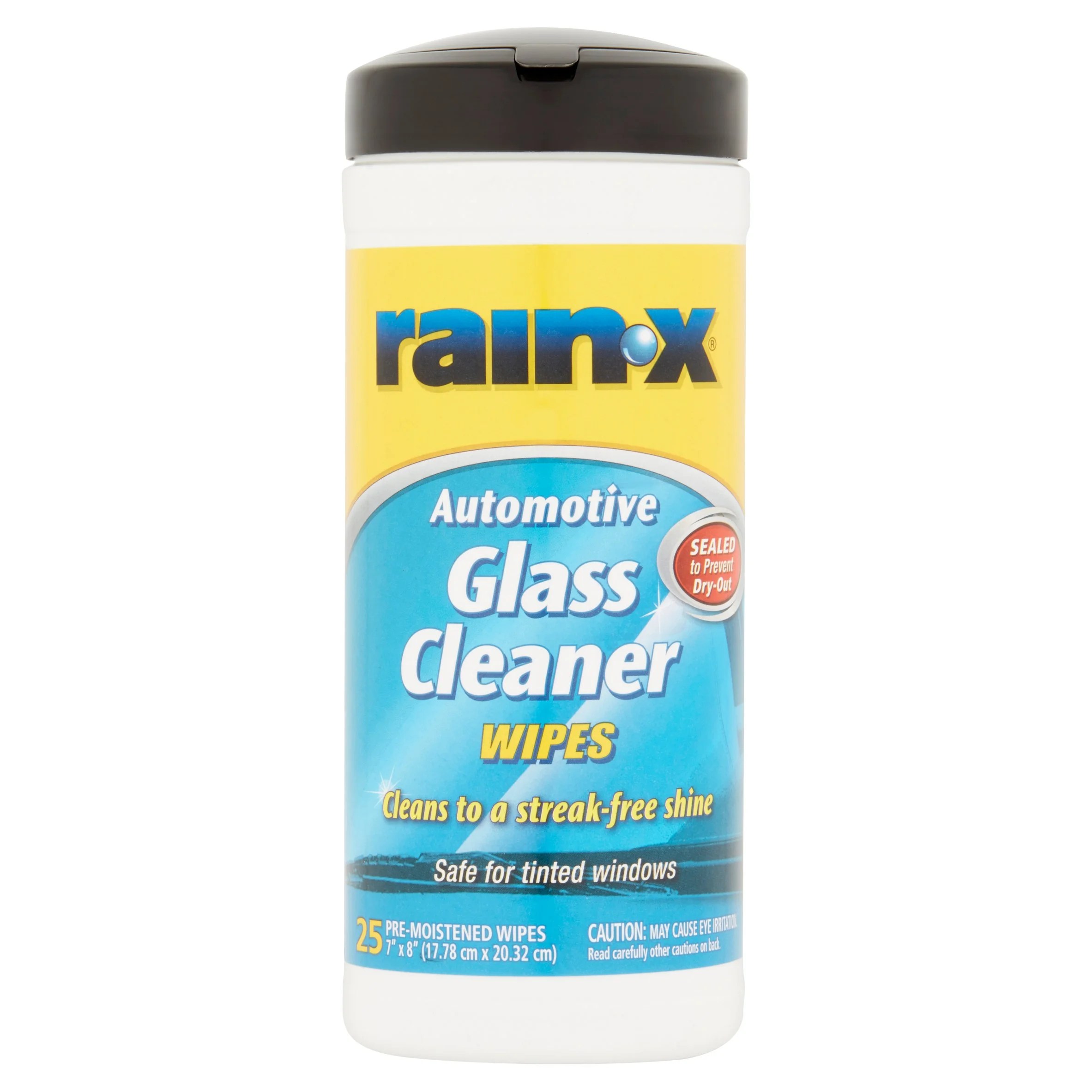 Rainx Automotive Glass Cleaner PreMoistened Wipes, 25 Count 630020