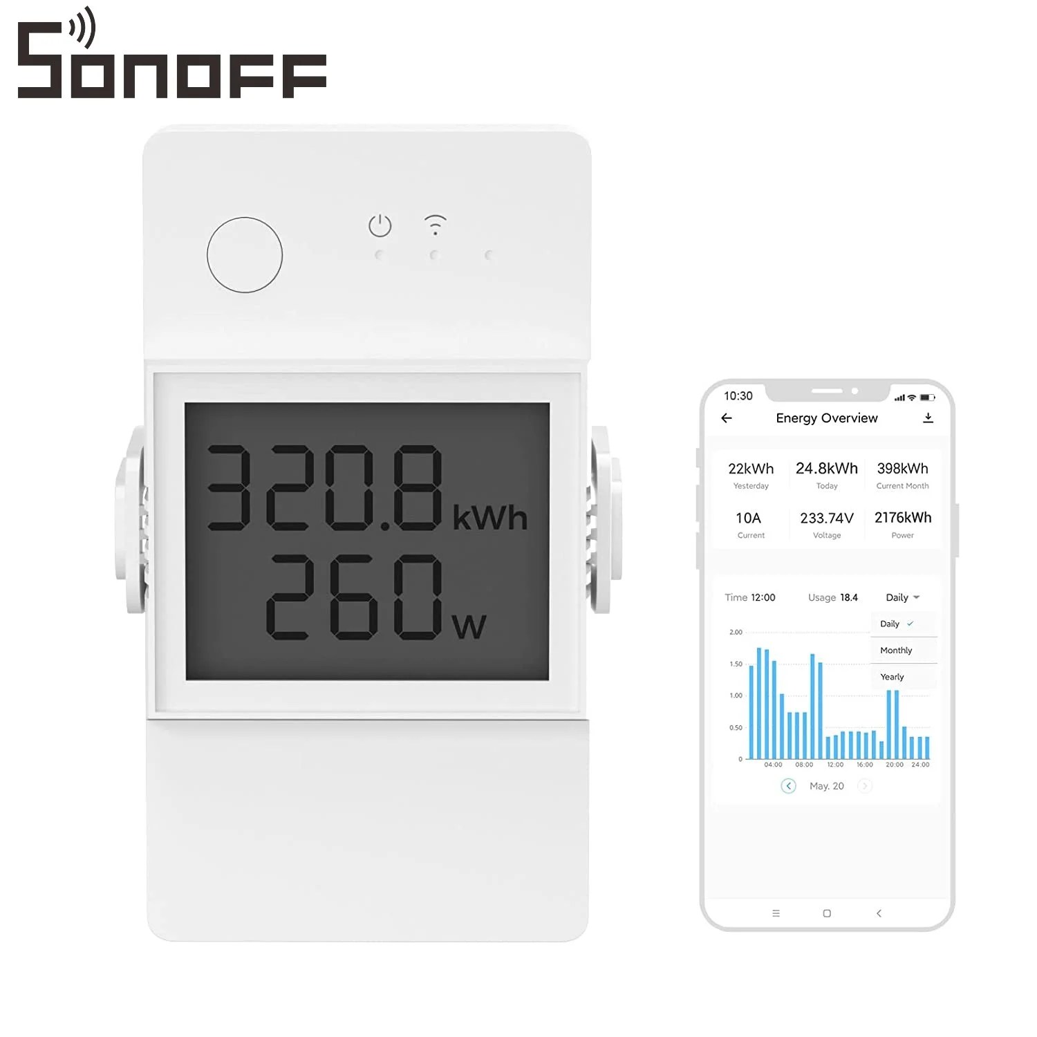 SONOFF POWR320D Elite Smart Power Meter Switch,Smart WiFi Wireless
