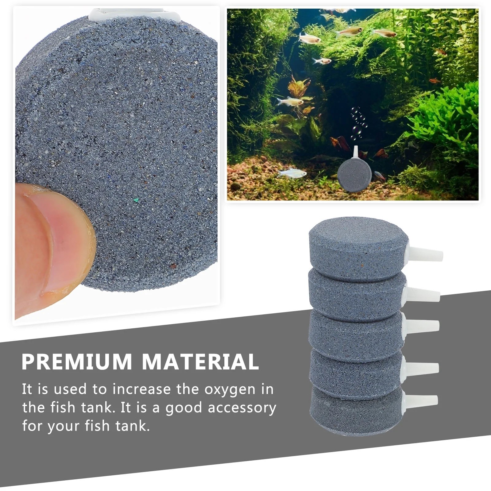 5pcs Aquarium Air Bubblers Round Bubble Diffusers Fish Tank Air Stone