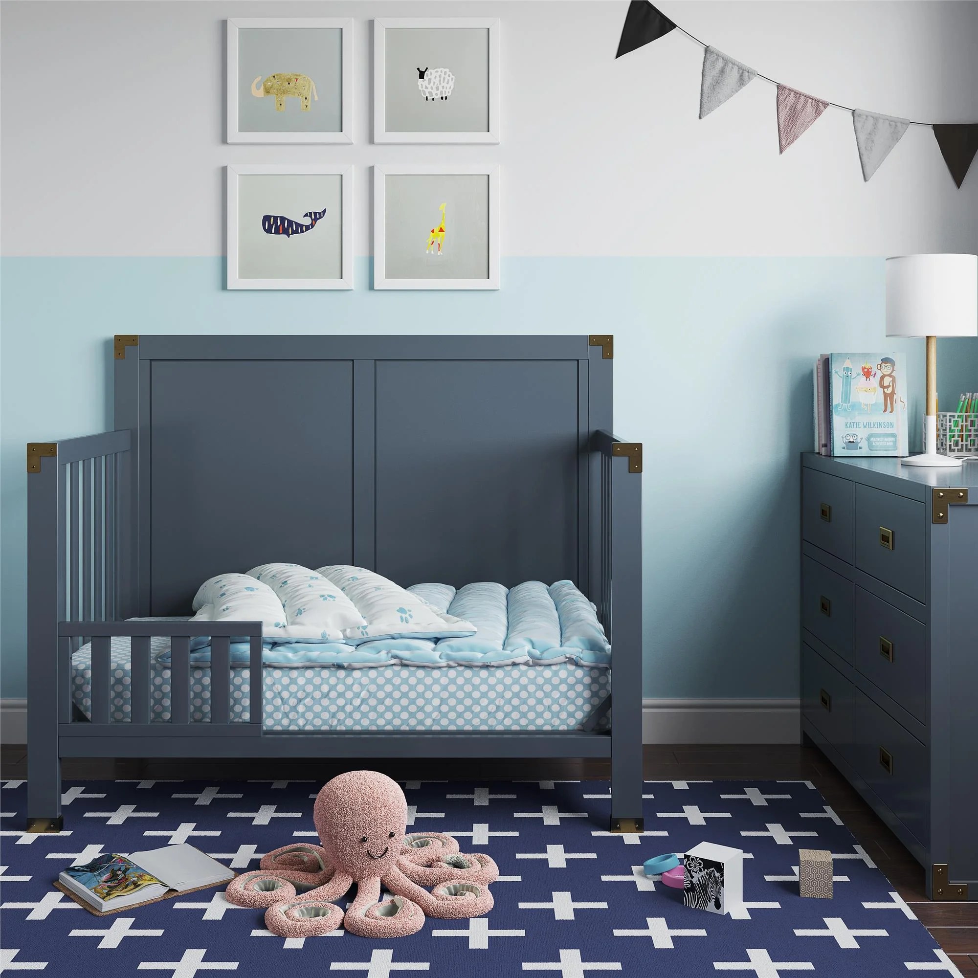 Baby Relax Miles Toddler Guardrail, Nursery Furniture, Graphite Blue