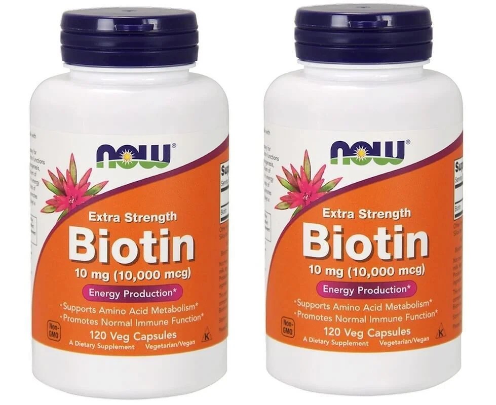 Now Foods Biotin, Extra Strength, 10 mg (10,000 mcg), 120 Veg