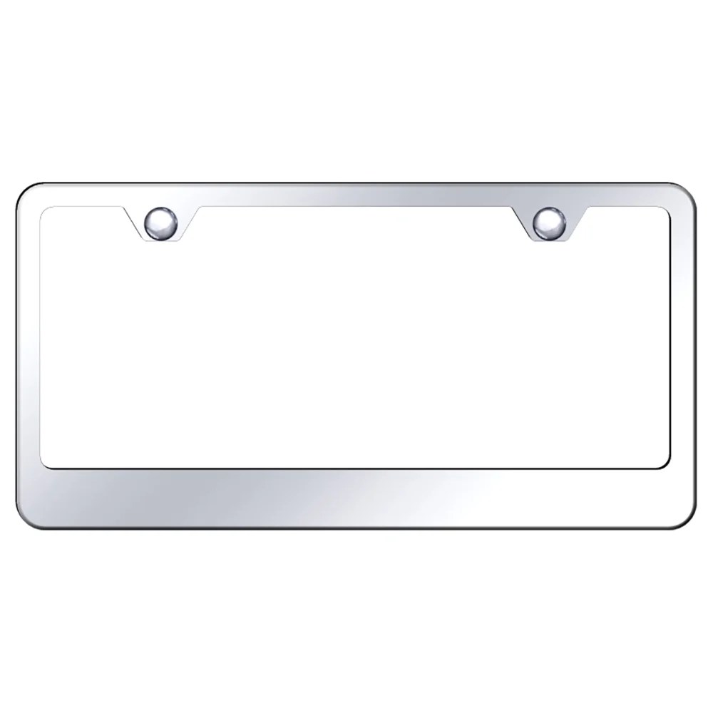 Blank License Plate Frame 2 Hole Wide Bottom Frame Mirror Polished