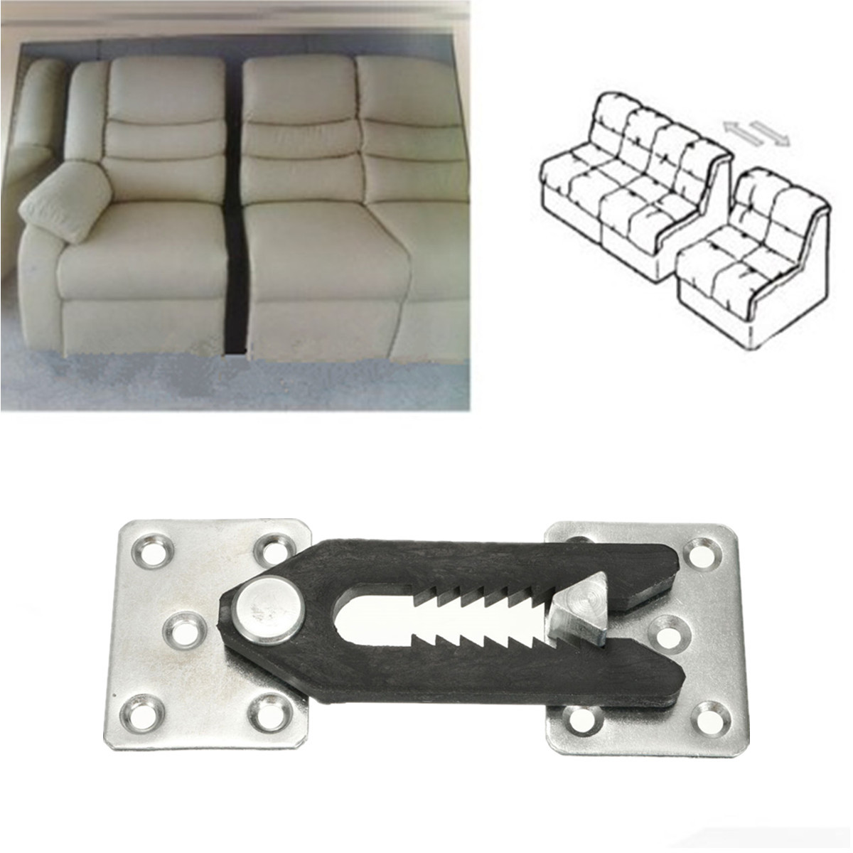 4Pcs Sofa Sectional Couch Connector Snap Bracket Joint UType Iron