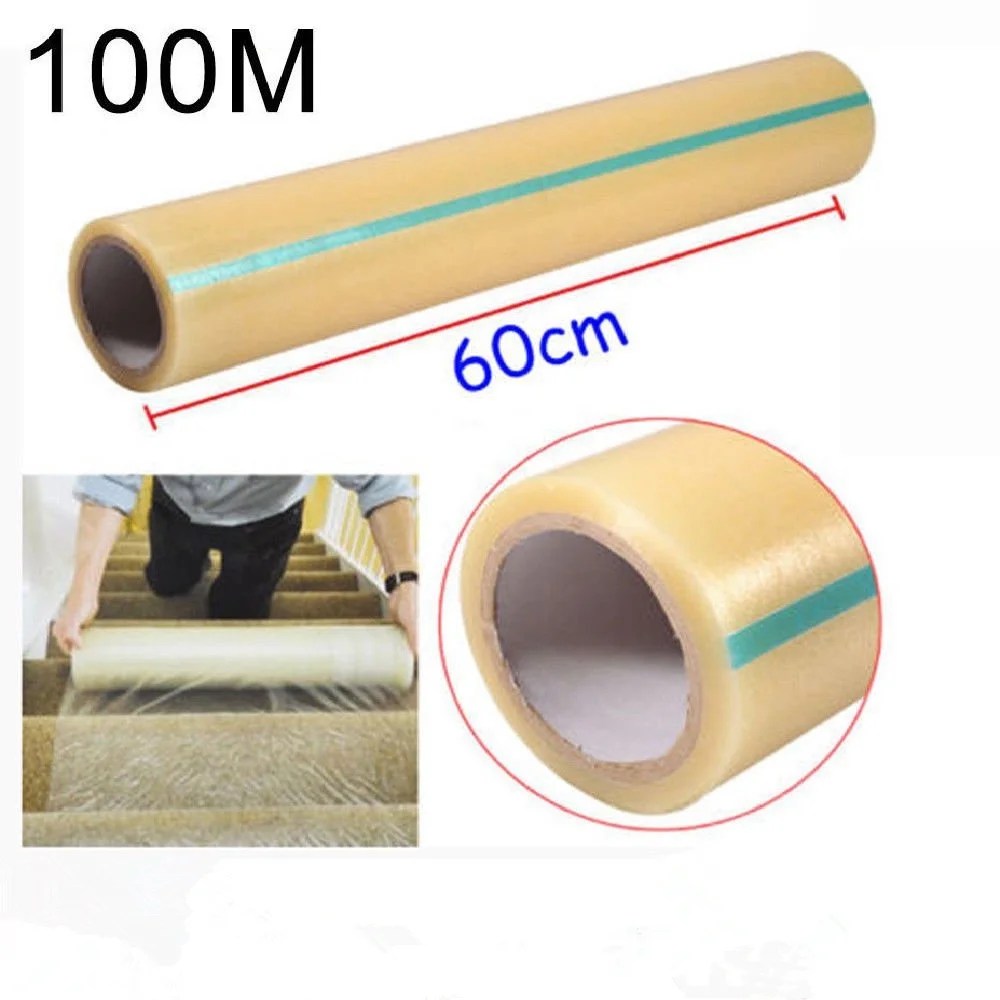 Tebru Carpet Protector Film, 1.97 x 328.08ft Clear Plastic Protection