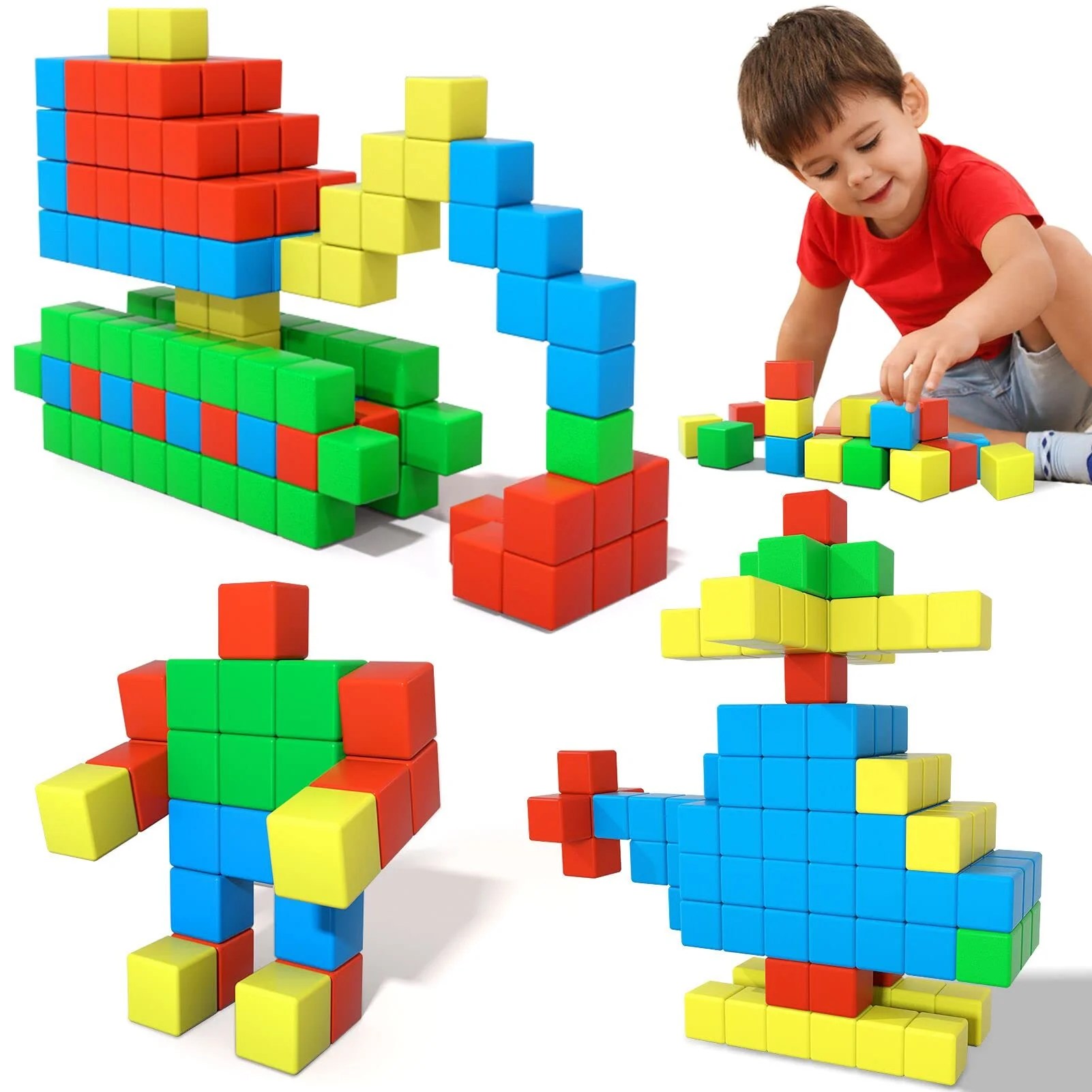 Blocks for Toddler Toys Age 24, STEM Building Blocks