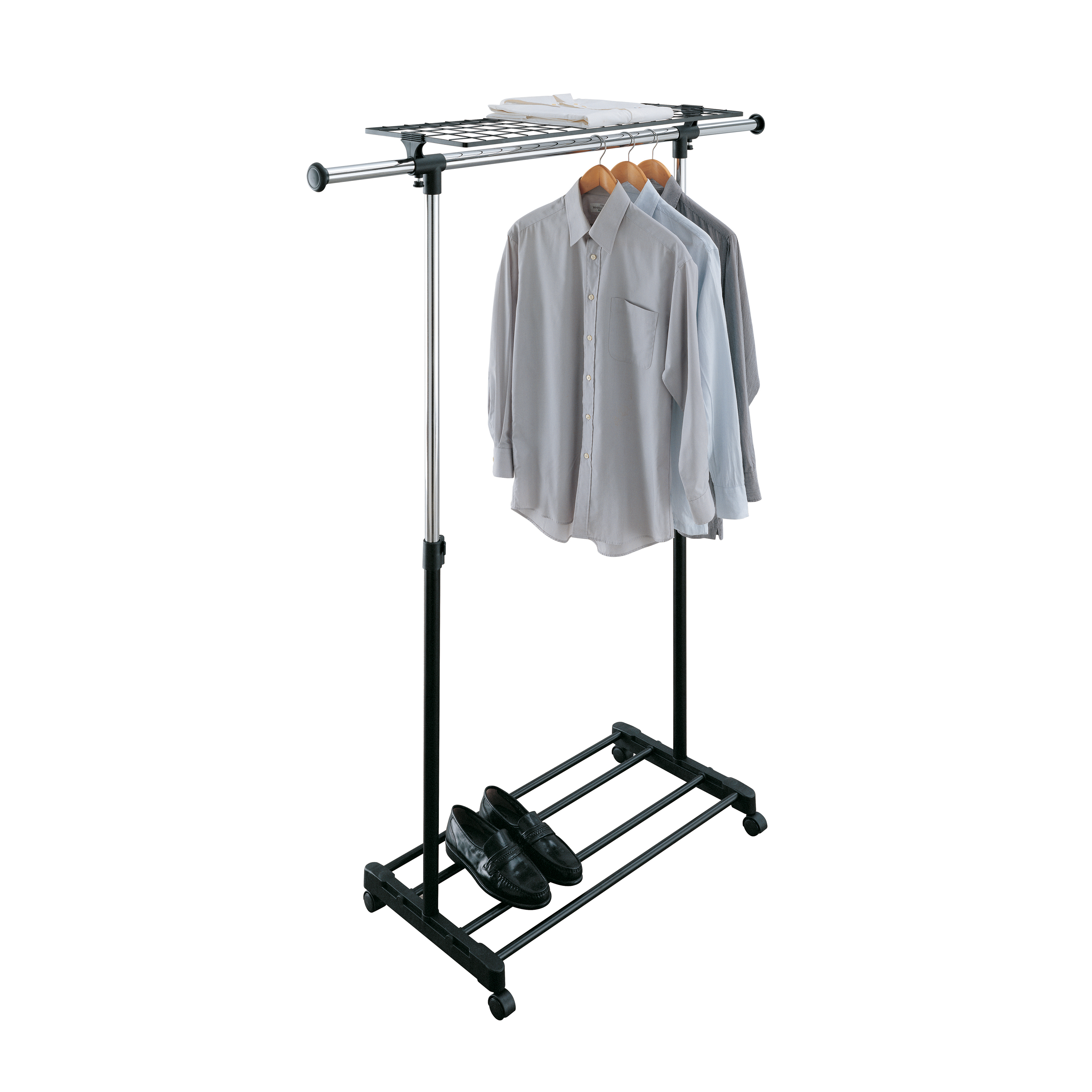 Neu Home Adjustable Garment Rack with Storage Shelves Neu Home Adjustable Garment Rack with Storage Shelves