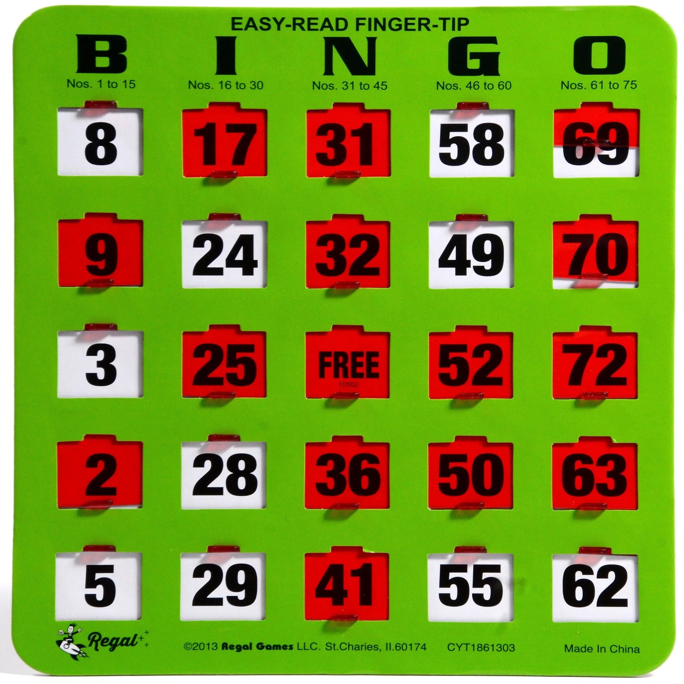 Oversized EZ Read Slide Bingo Card Oversized EZ Read Slide Bingo Card