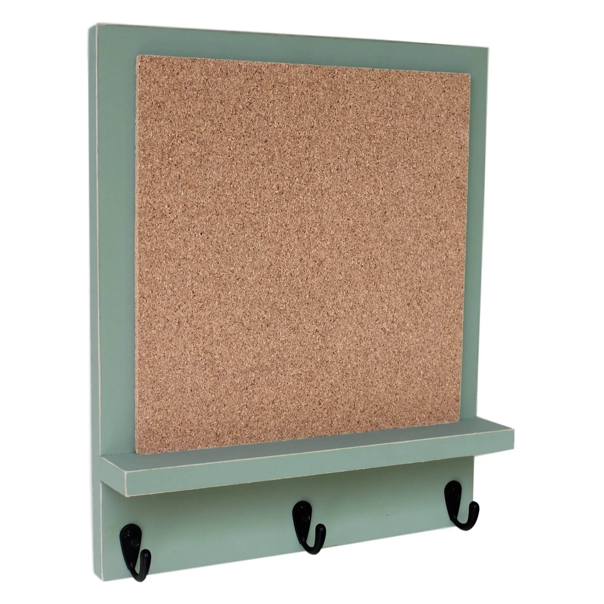 Cork Board with Shelf & Key Hooks