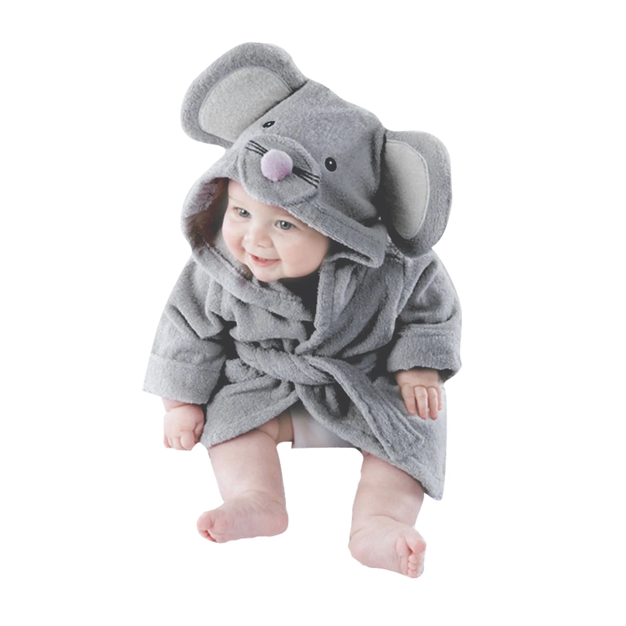 Baby Bathrobe Hooded Towels Unisex Infant Bath Robe Towel for Toddle