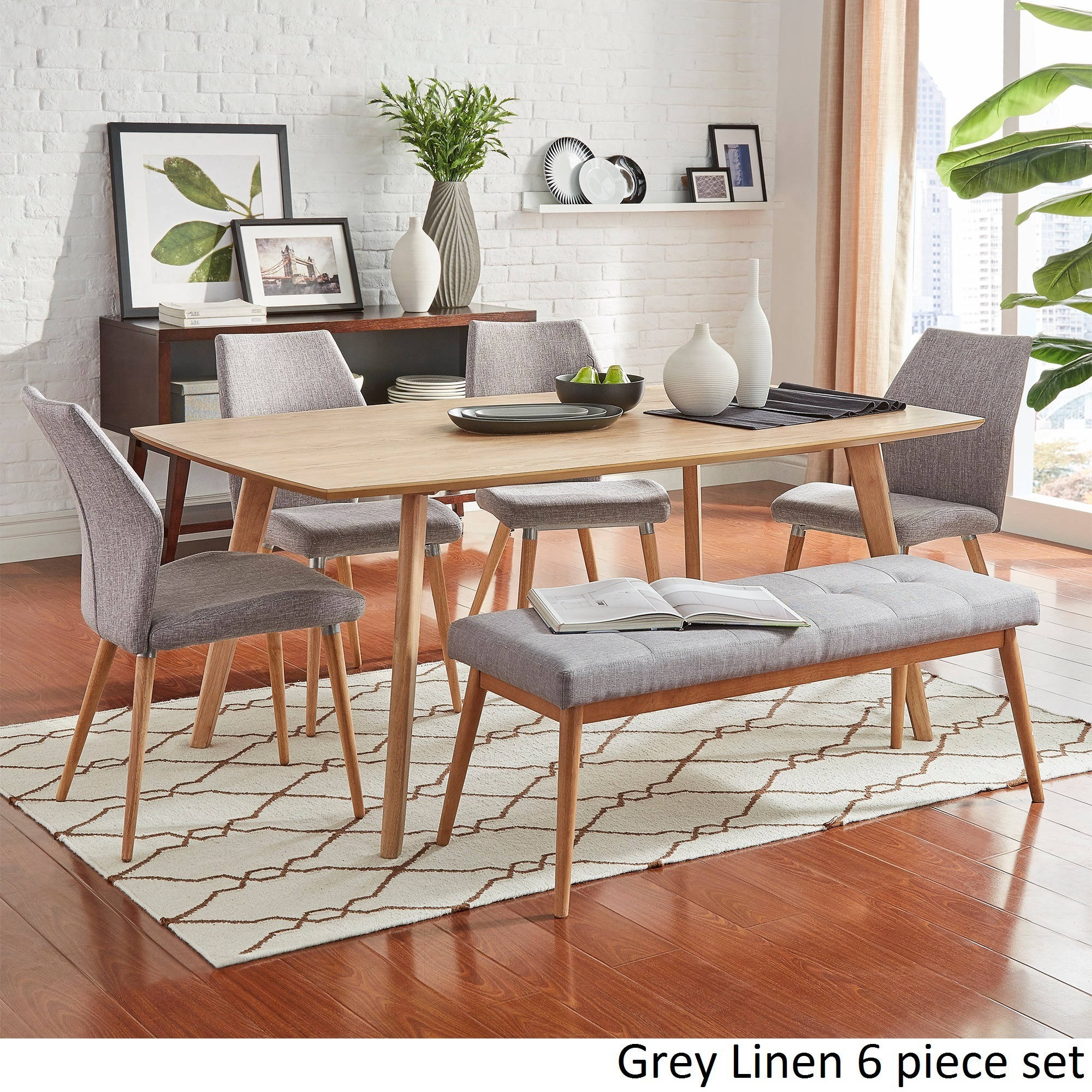 iNSPIRE Q Abelone Scandinavian Oak Dining Set Modern