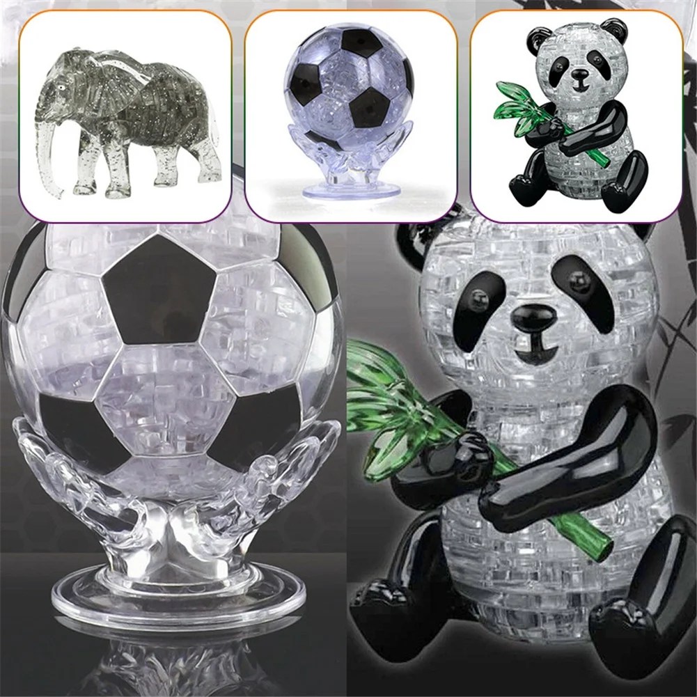 3D Crystal Puzzle Cute Panda Model DIY Gadget Blocks Building Toy Gift