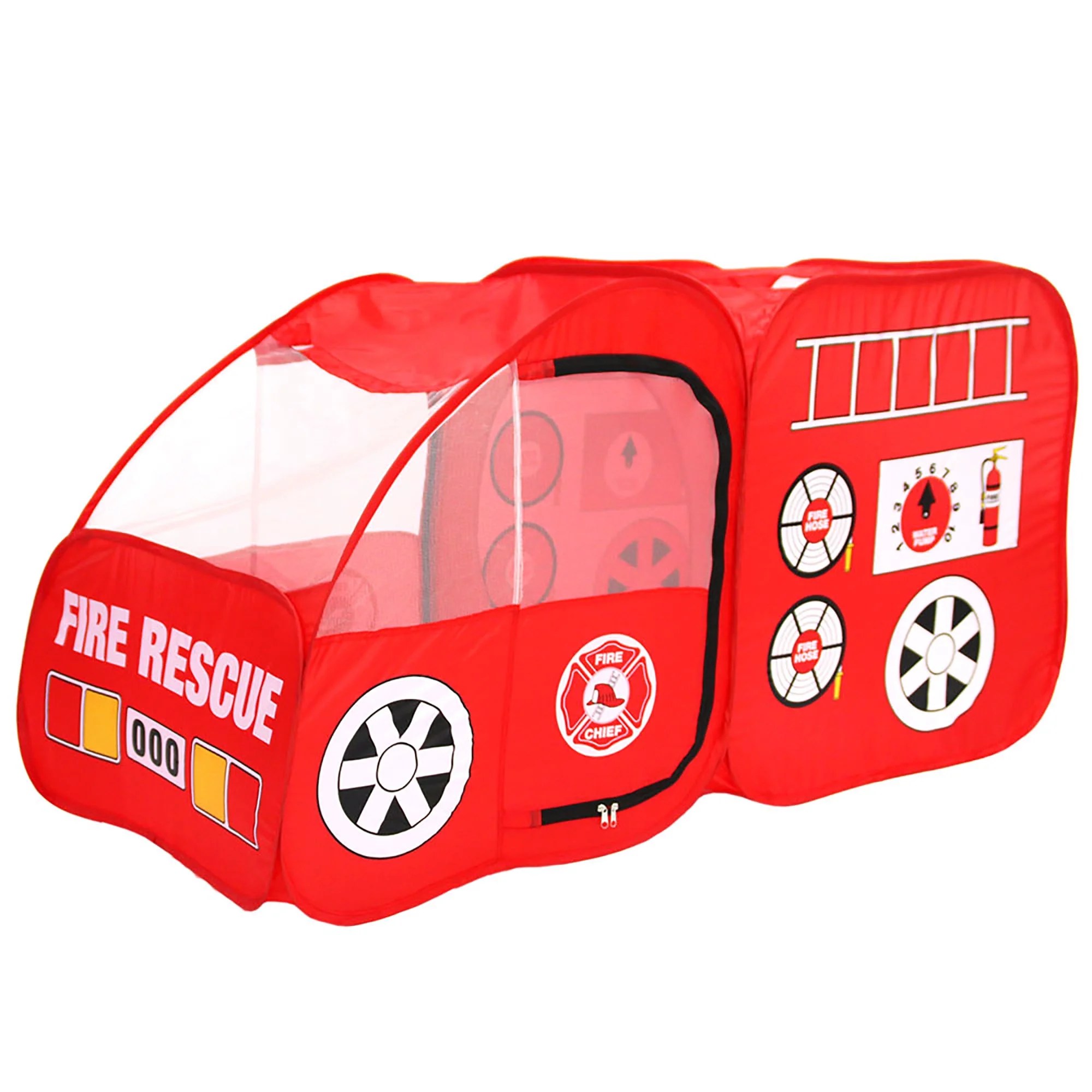 Topcobe Tent for Kids, Red Fire Truck Design Folding Car Tent for Kids
