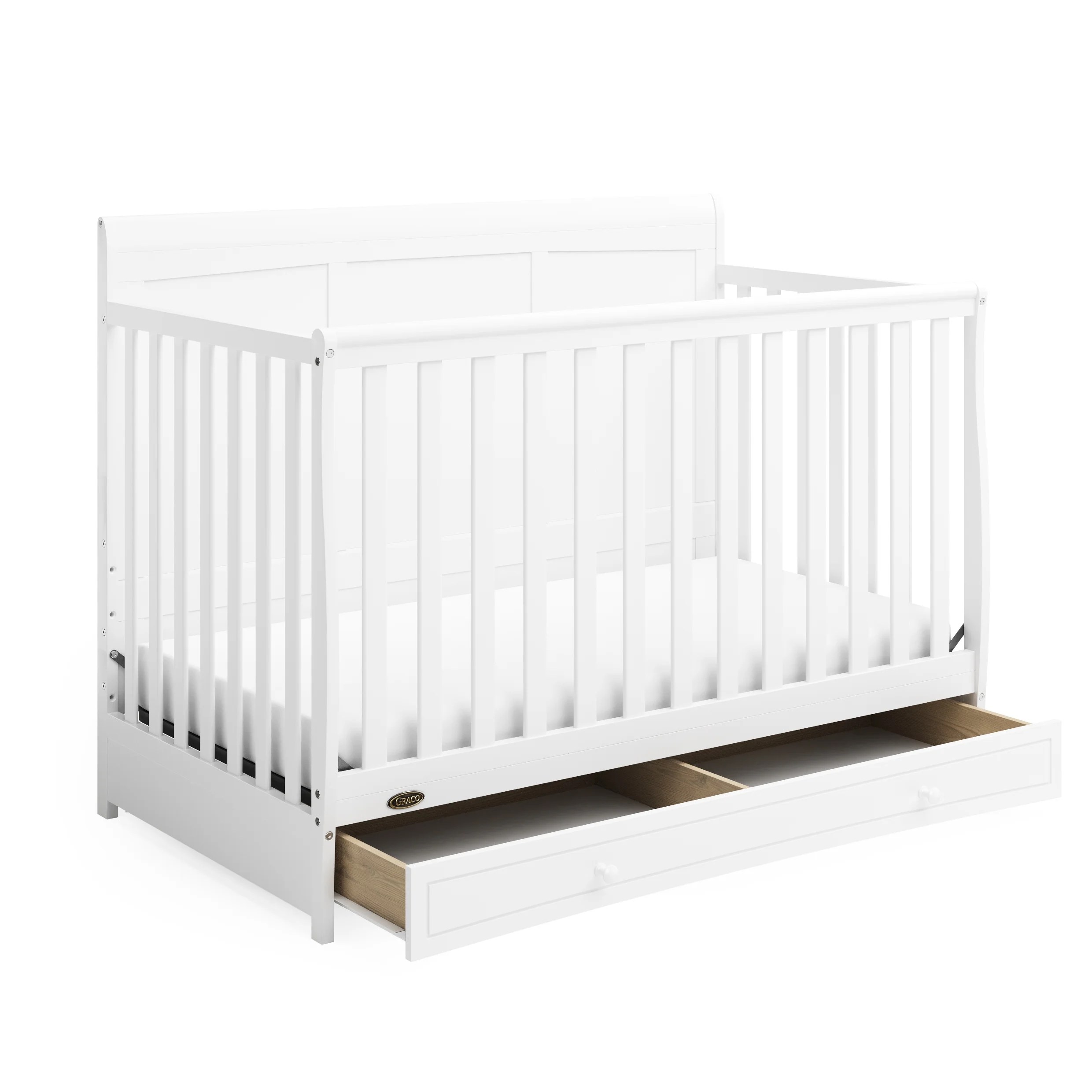 Graco Asheville 4in1 Convertible Baby Crib with Drawer, White