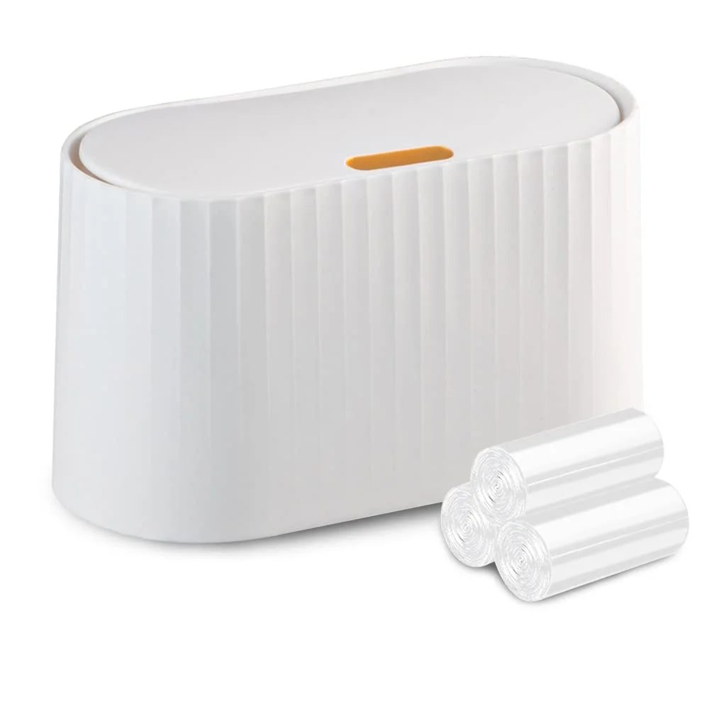 STONCEL Mini Trash Can with Lid, Desktop Trash Cans, Removable Small