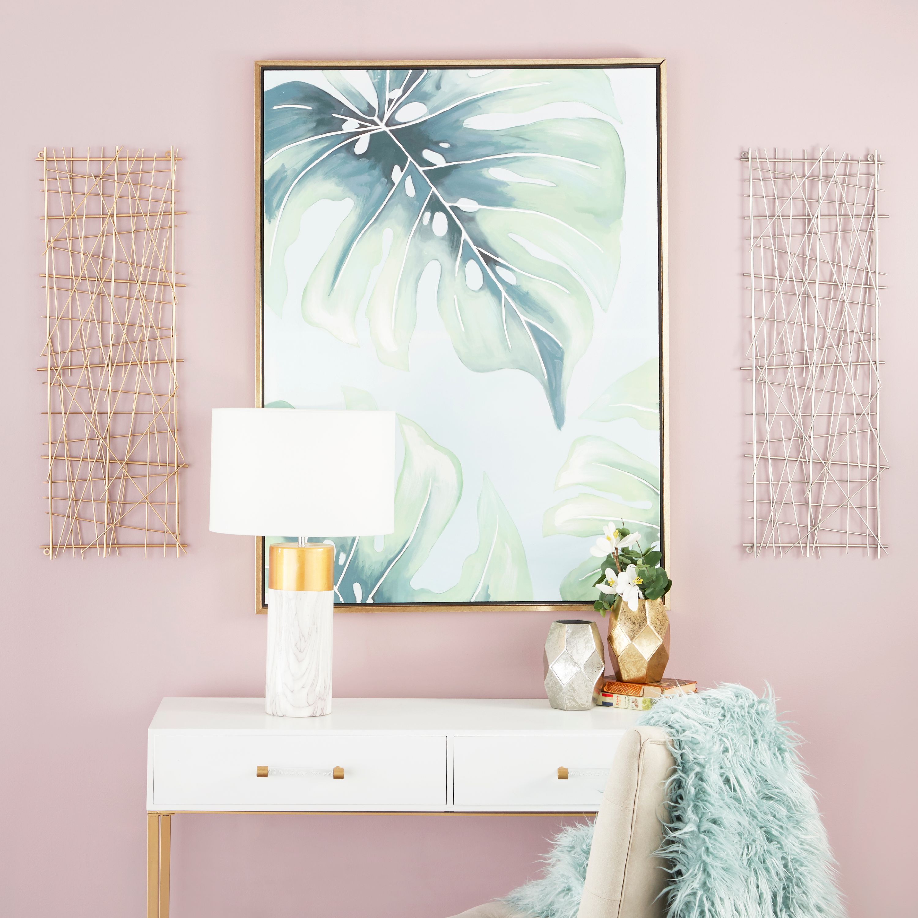 CosmoLiving by Cosmopolitan Large Rectangular Gold & Silver