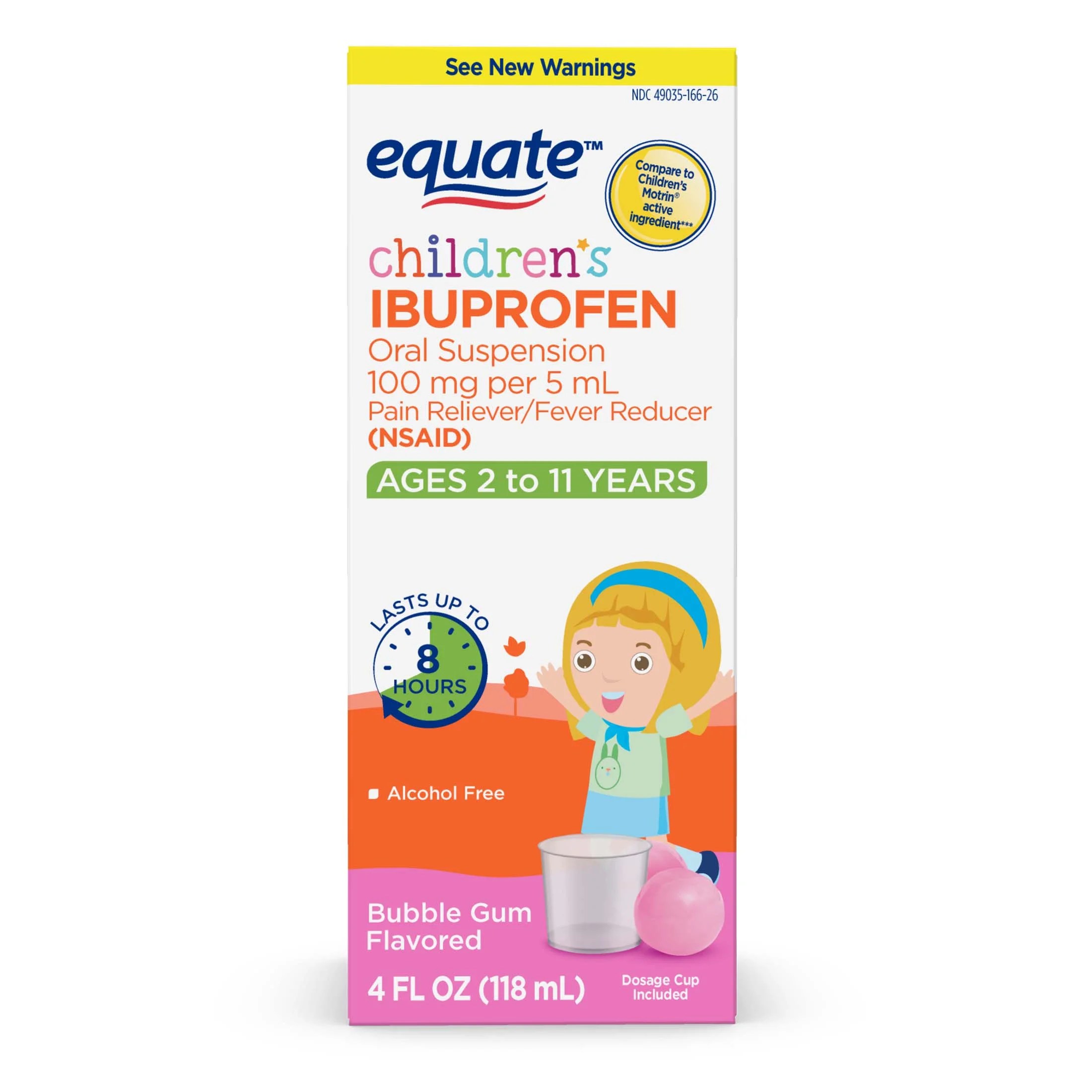 Buy Equate Childrens Ibuprofen Oral Suspension 100 mg per 5 mL NSAID
