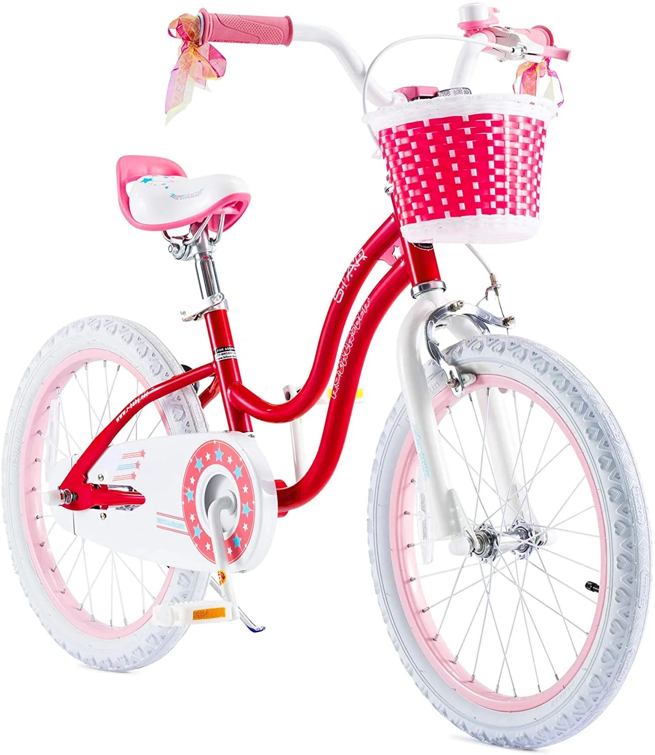 RoyalBaby Girls Kids Bike Stargirl 18 Inch Bicycle Basket Kickstand