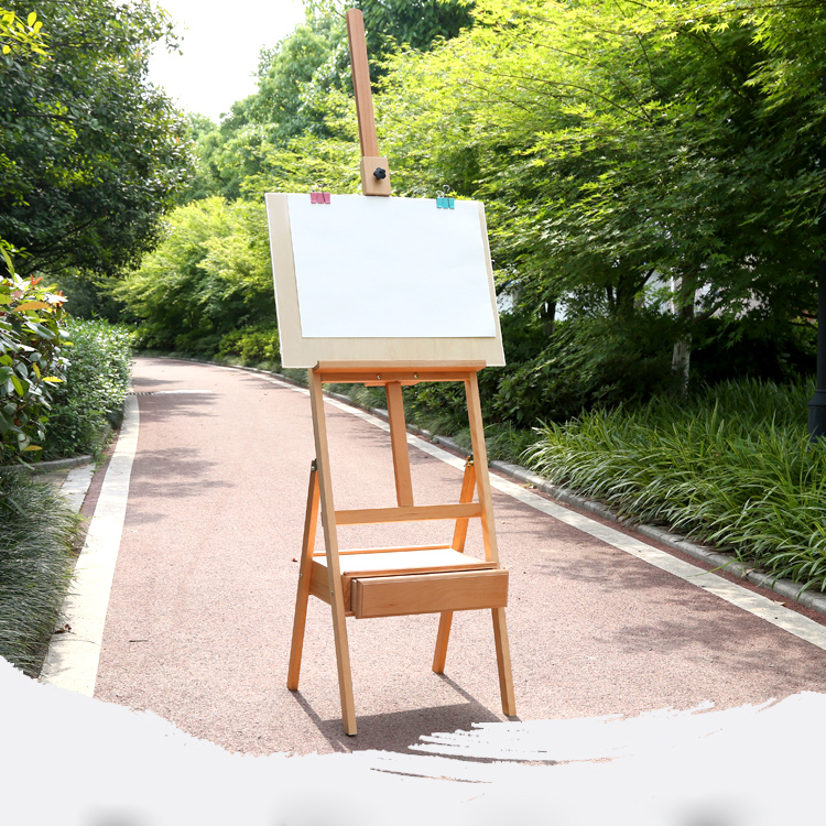 UbesGoo 5' Tripod Easel Stand with Shelf, HFrame French Style Beech
