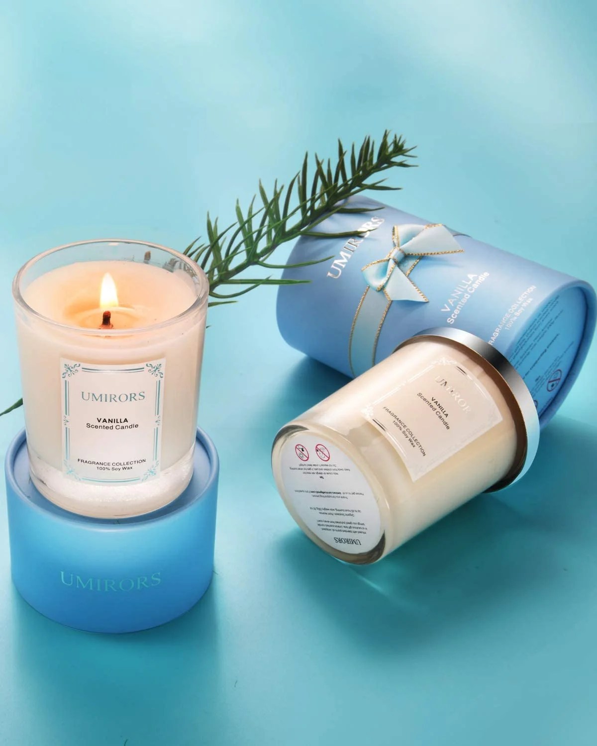 UMIRORS Vanilla Scented Candle Highly Scented Aromatherapy Soy