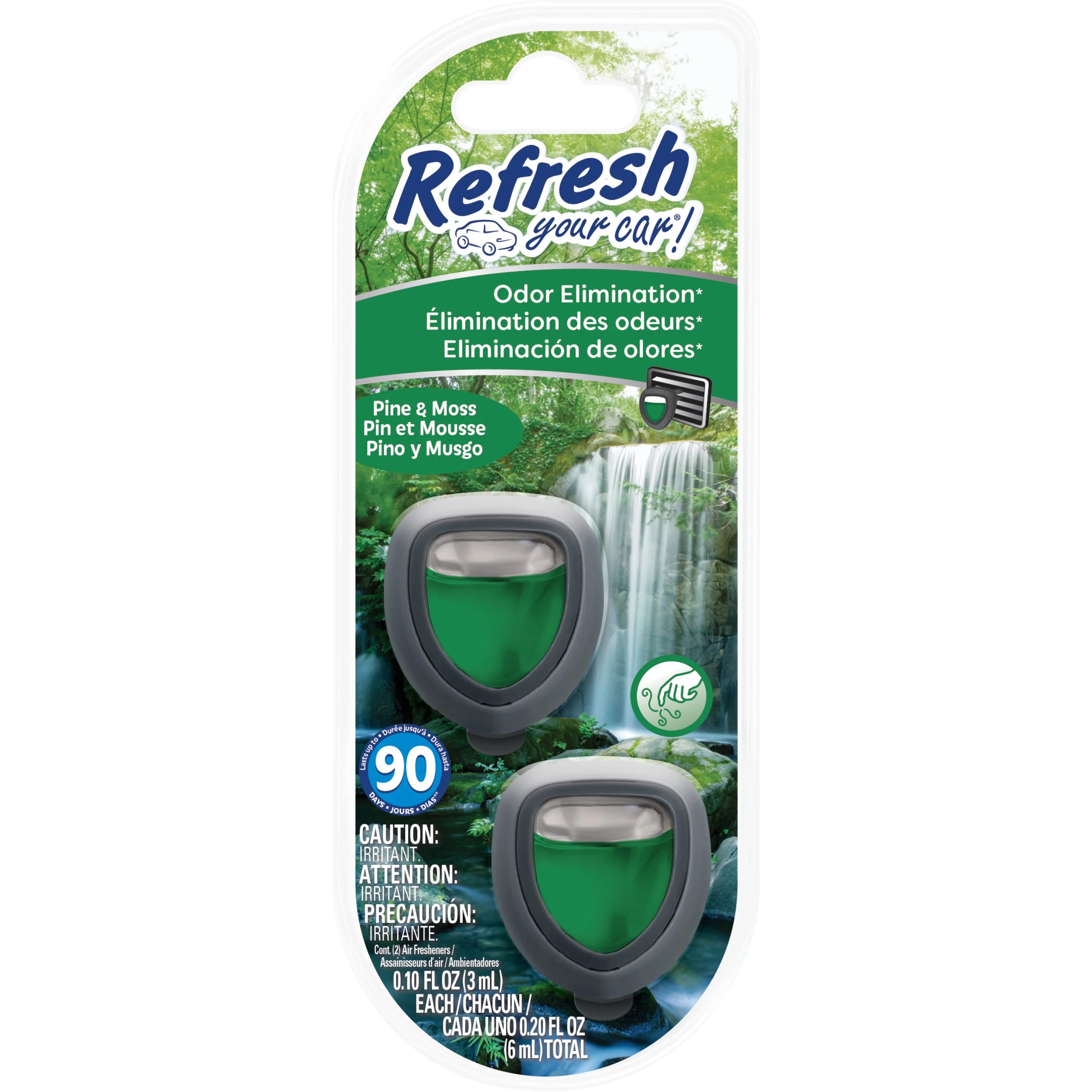 Refresh Your Car! Mini Diffuser Car Air Freshener (Pine & Moss Scent, 2