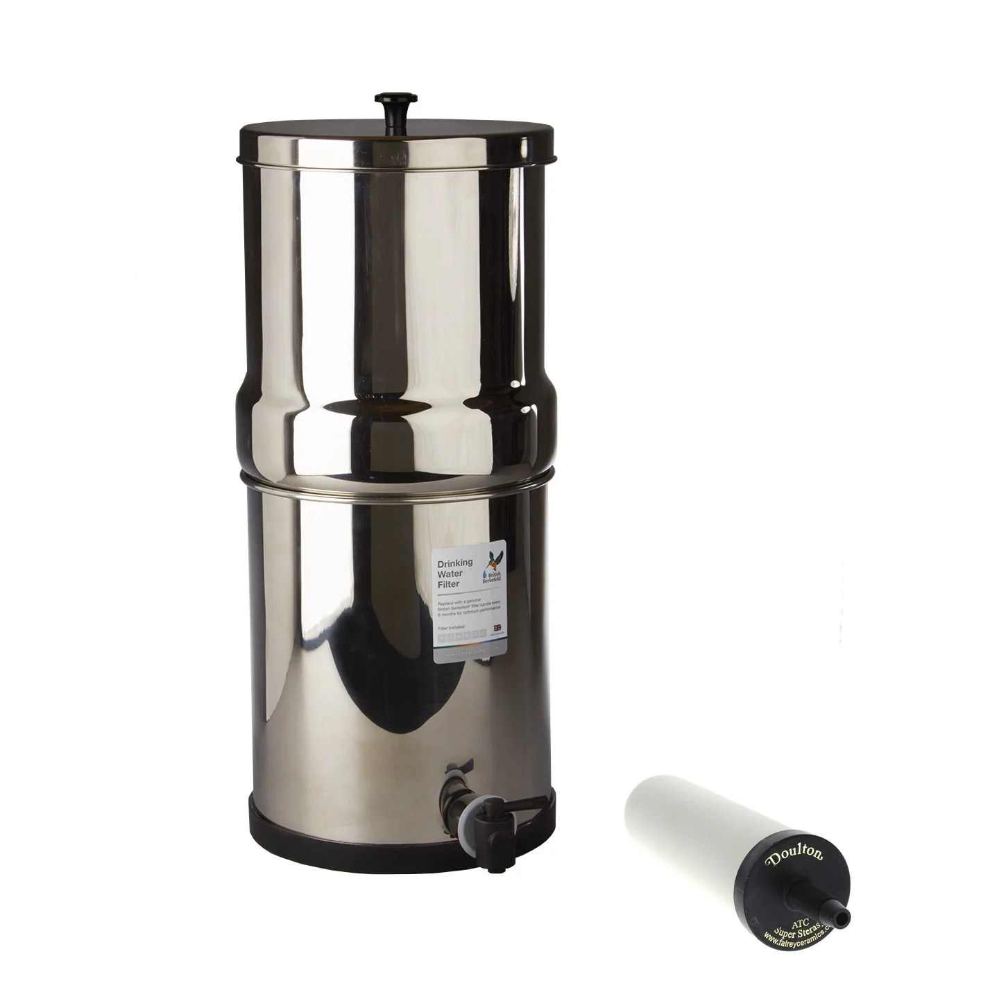 Doulton Gravity Water Filter System Stainless Steel with 2x ATC Super