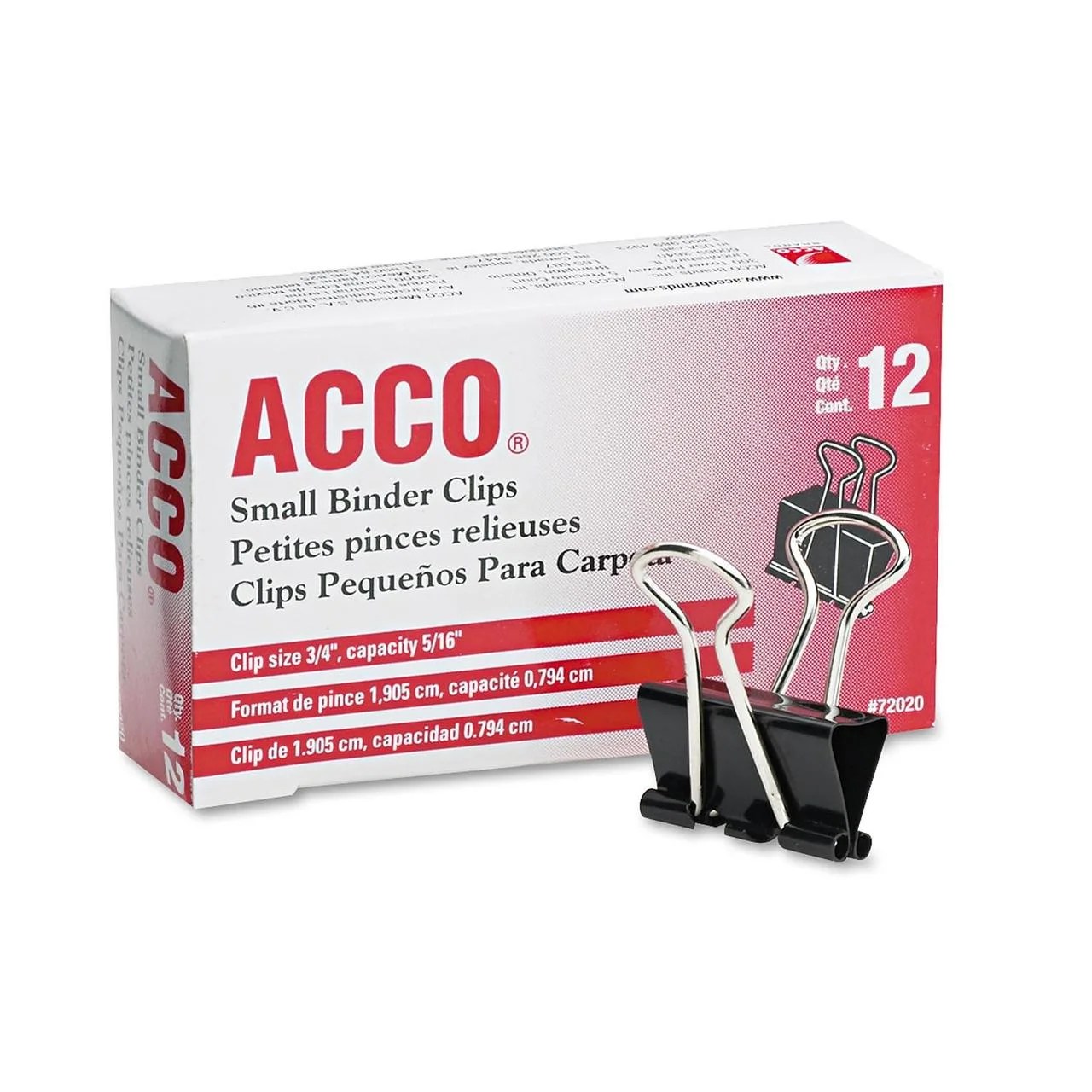ACCO Binder Clips, Small 12 Count Pack of 6