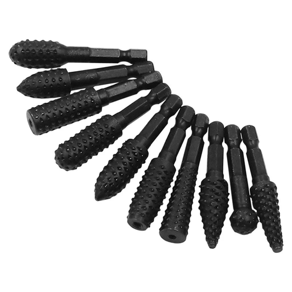 /4inch Rotary Rasp File Set Woodworking Rotary Bits Burr File Rotary Tools Shaped Rotary