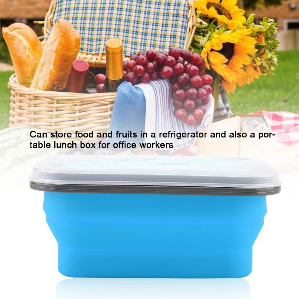 FitBest 600ml Silicone Collapsible Portable Lunch Box Bowl Folding Food