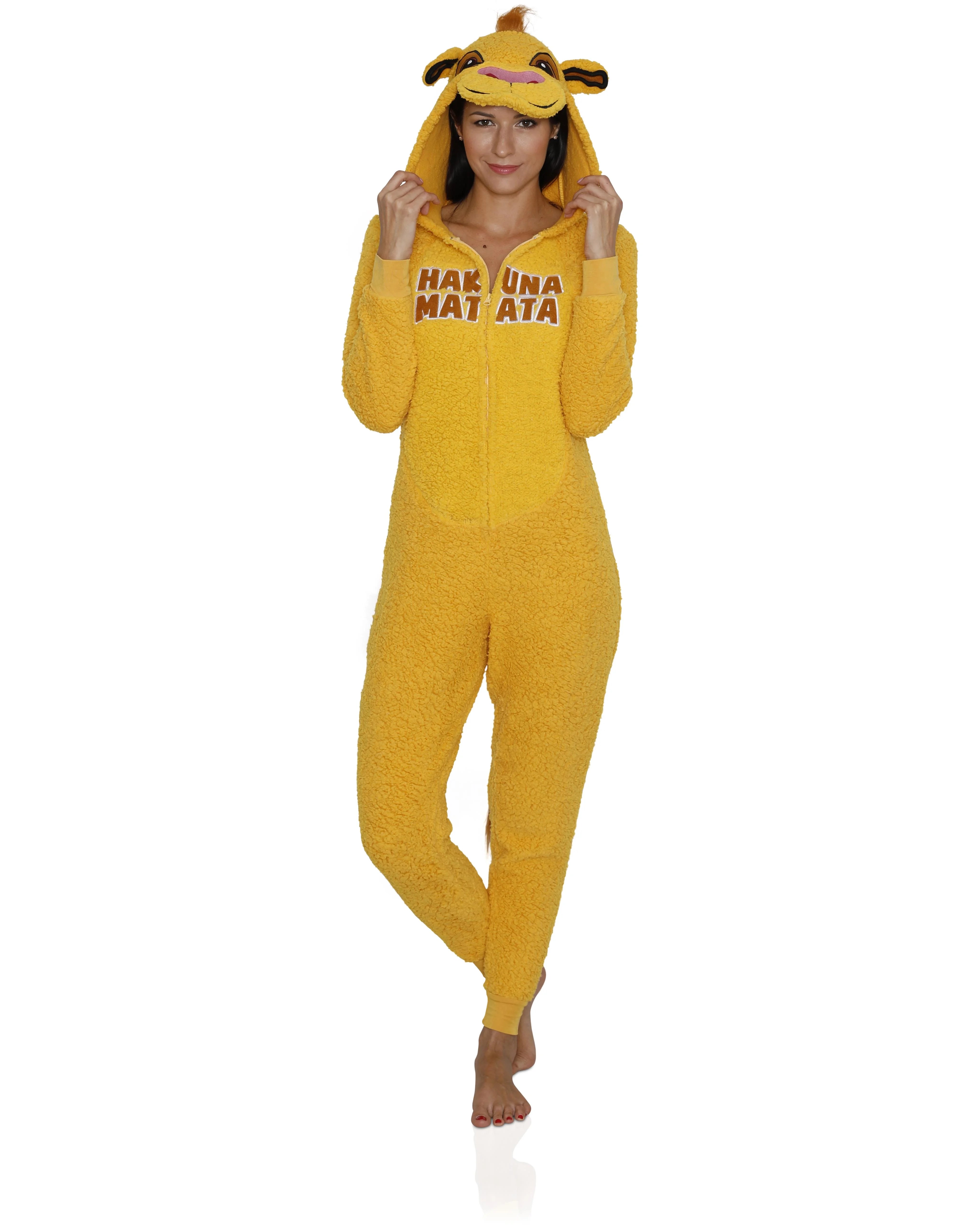 Women's Union Suit Disney Costume Onesie Plush Adult Pajama, Lion King