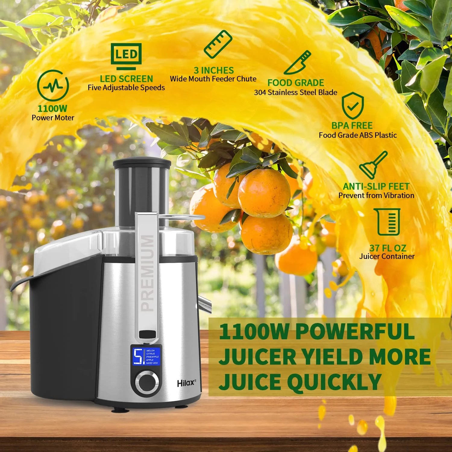 Buy Centrifugal Juicer Machine LCD Monitor 1100W Juice Maker
