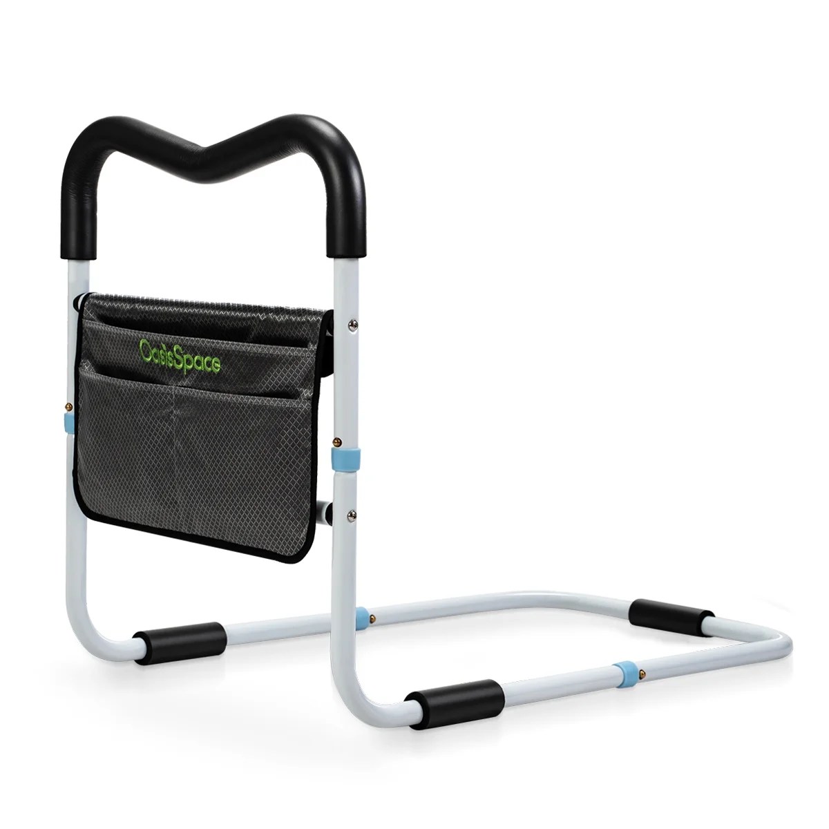 OasisSpace Bed Rail for Seniors, Medical Bed Assist Bar with Storage