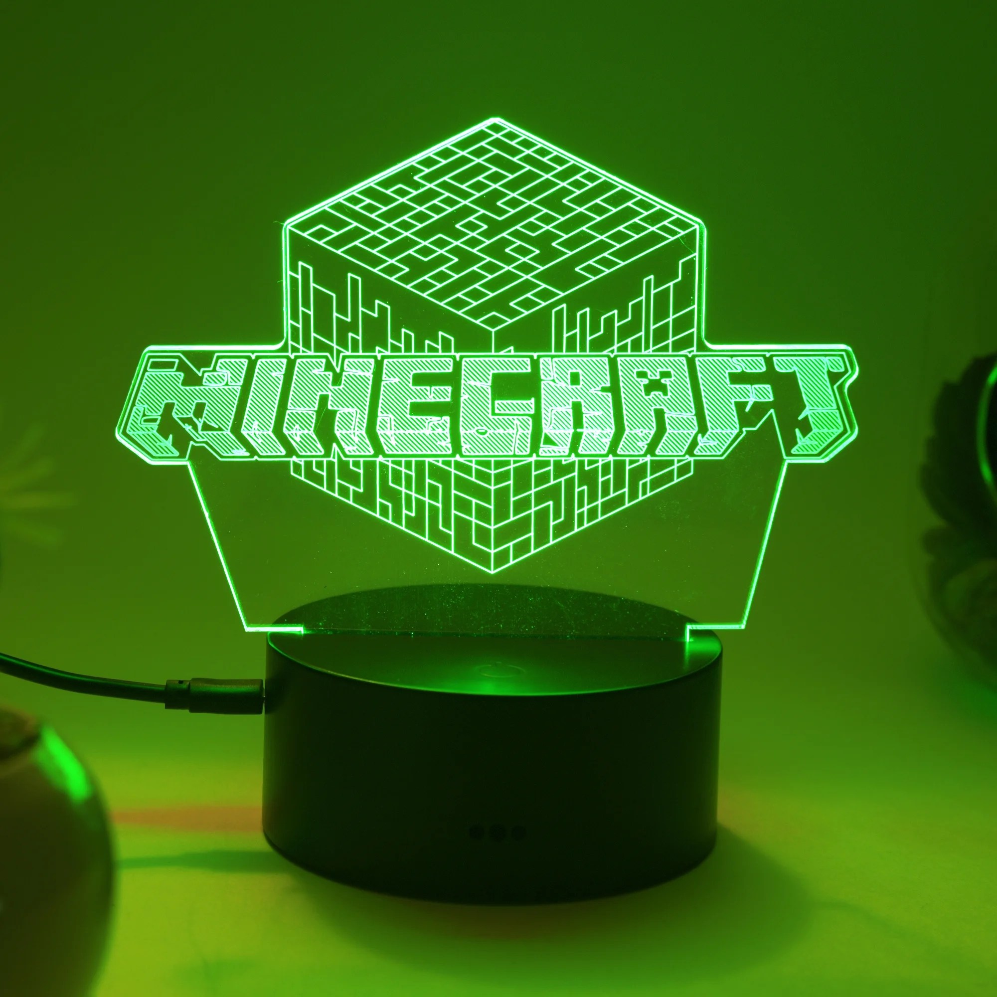 3D LED Minecraft Night Light Touch Table Desk 7 Color Changing LED 3D LED Minecraft Night Light Touch Table Desk 7 Color Changing LED