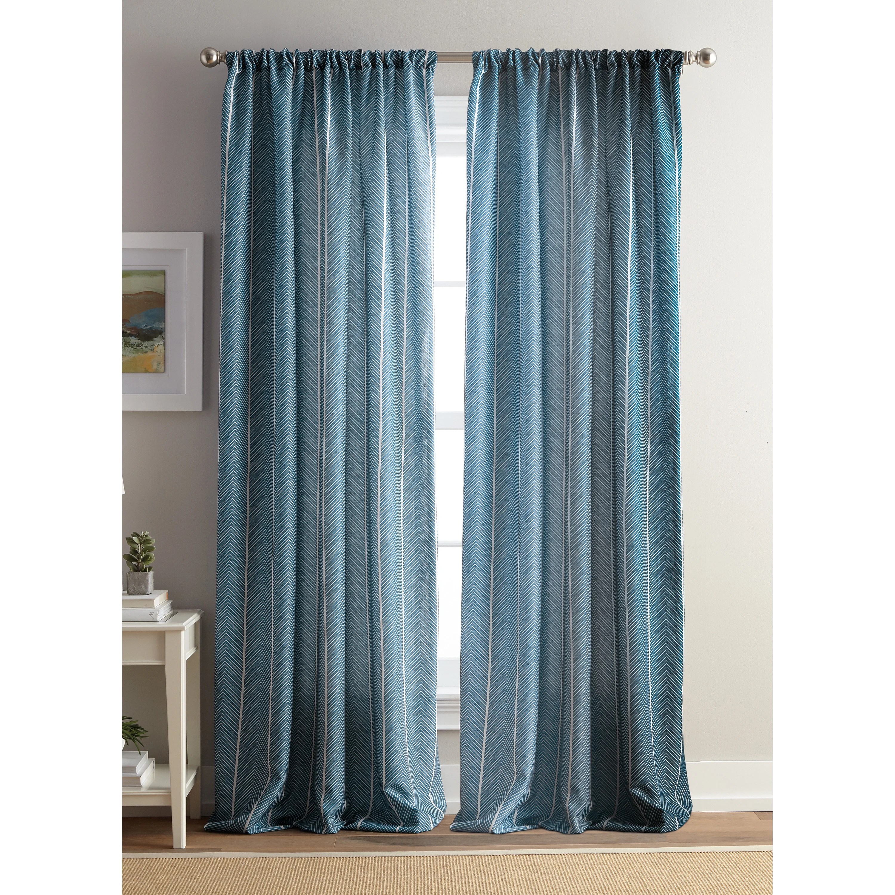 BETTER HOMES AND GARDENS STRIPED CHEVRON ROD POCKET CURTAIN Walmart
