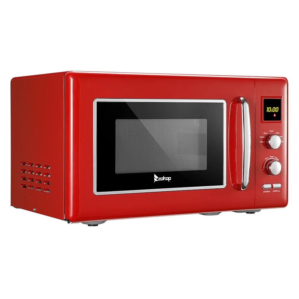 Zimtown 0.9 Cu.ft. 900W Red Retro Compact Countertop Microwave Oven