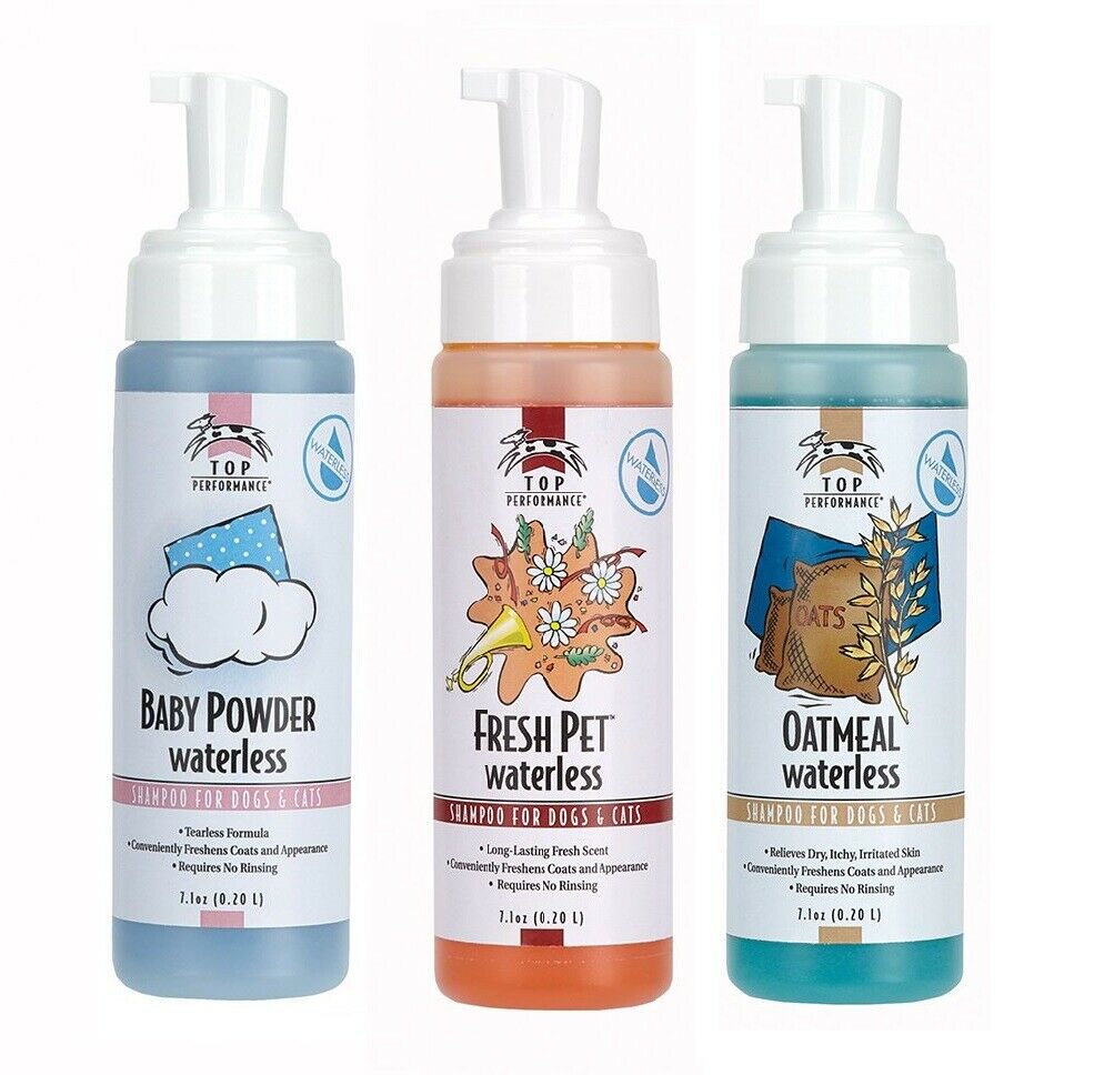 Waterless Pet Shampoo Foam Rinse less Dog Grooming 7.1oz Bottle Choose