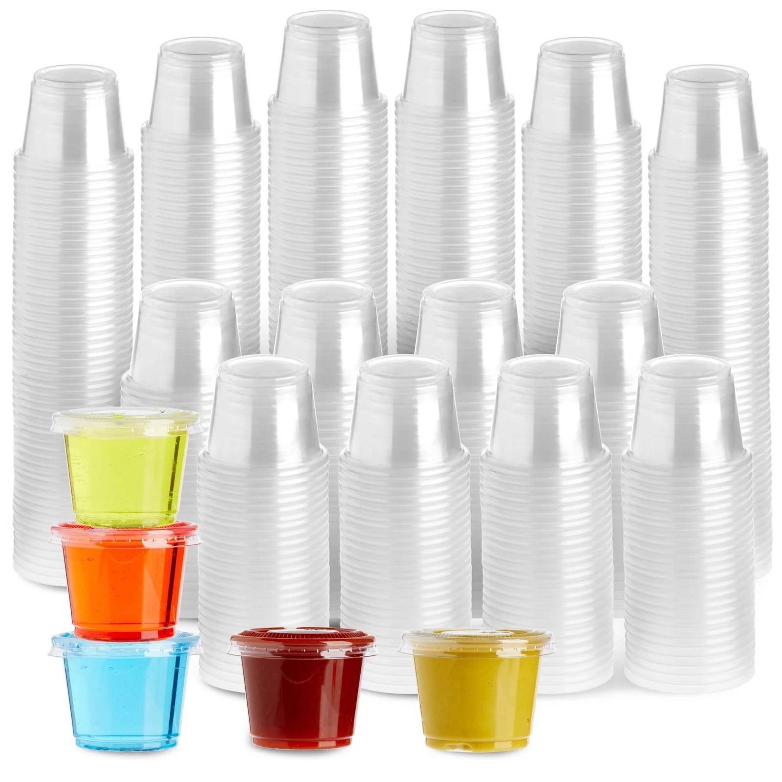 500 Pack Disposable 1 oz Portion Cups with Lids for Sample Tasting