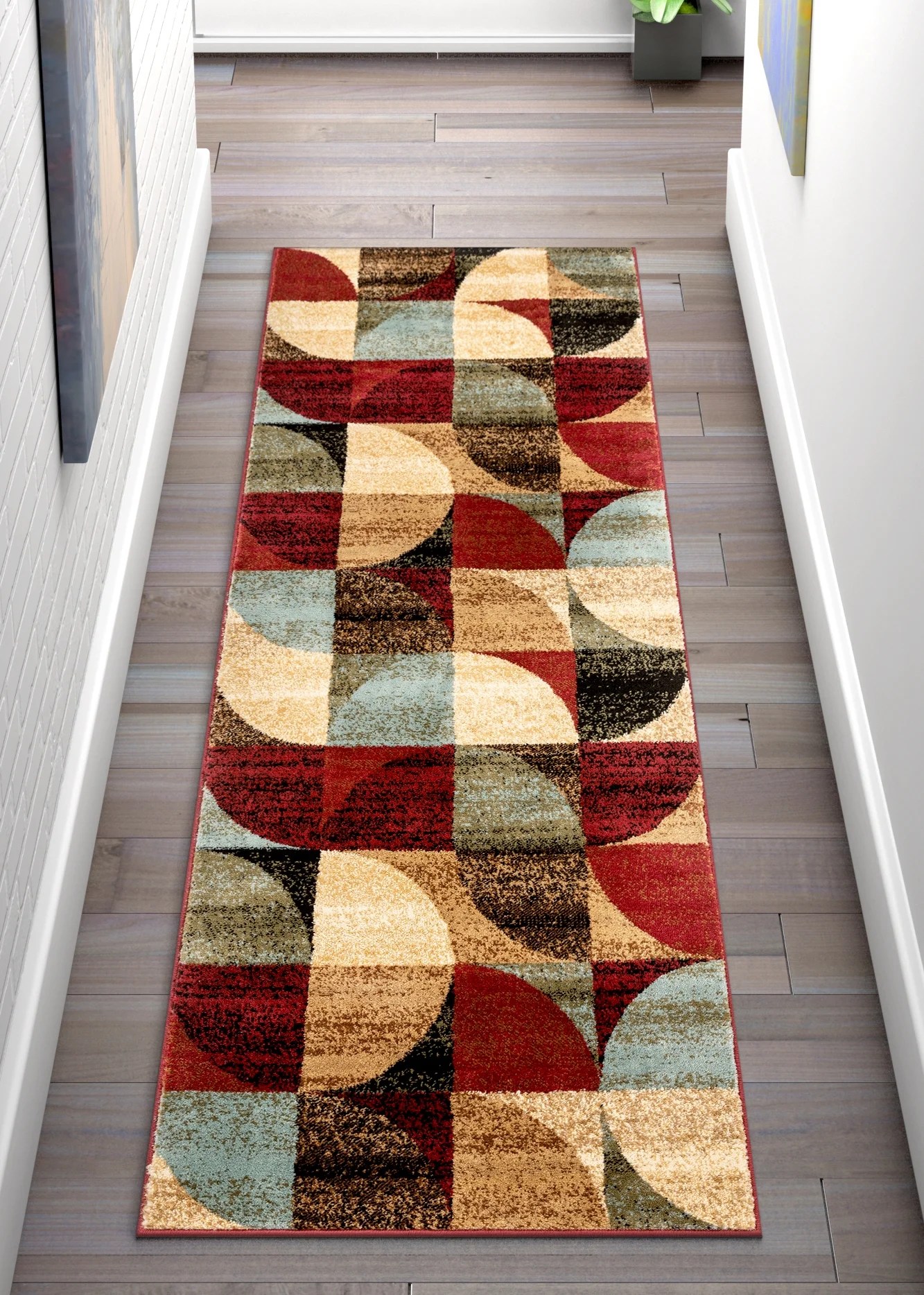 Well Woven Mid Century Modern Multicolor Geometric Modern Area Rug Easy
