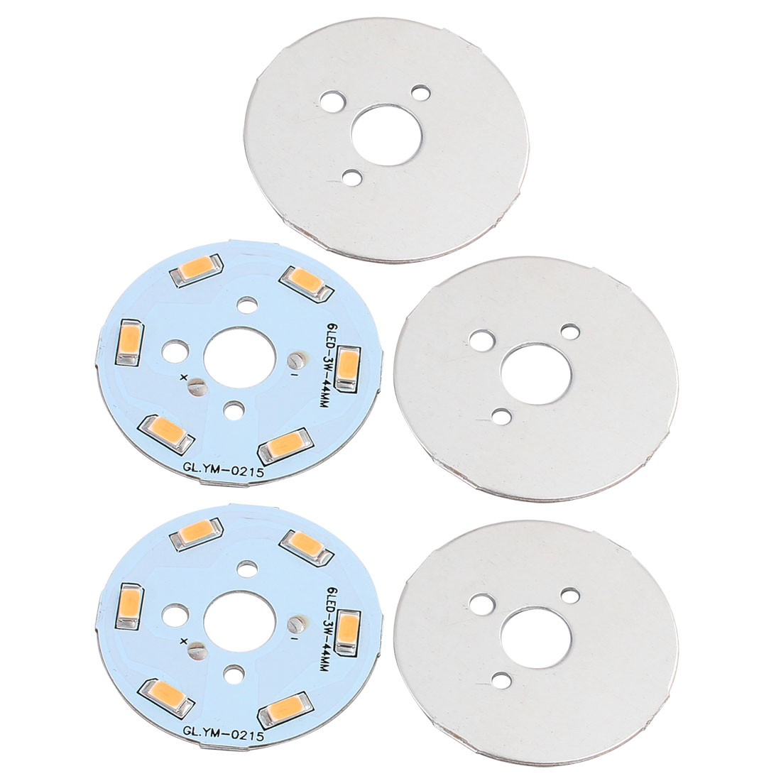 5pcs 44mm Dia 3W 6 LEDs 5730 SMD Warm White LED Ceiling Light Aluminum