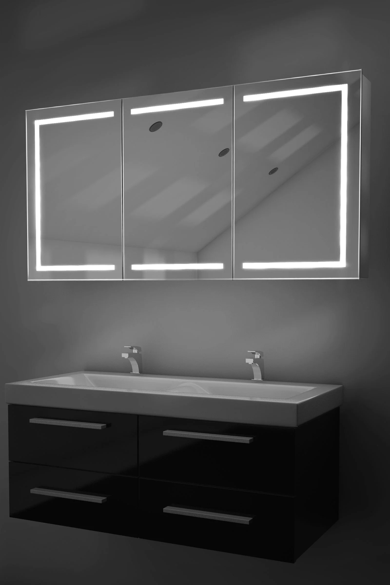Bluetooth Audio Bathroom Mirror With Demister, Shaver & Sensor