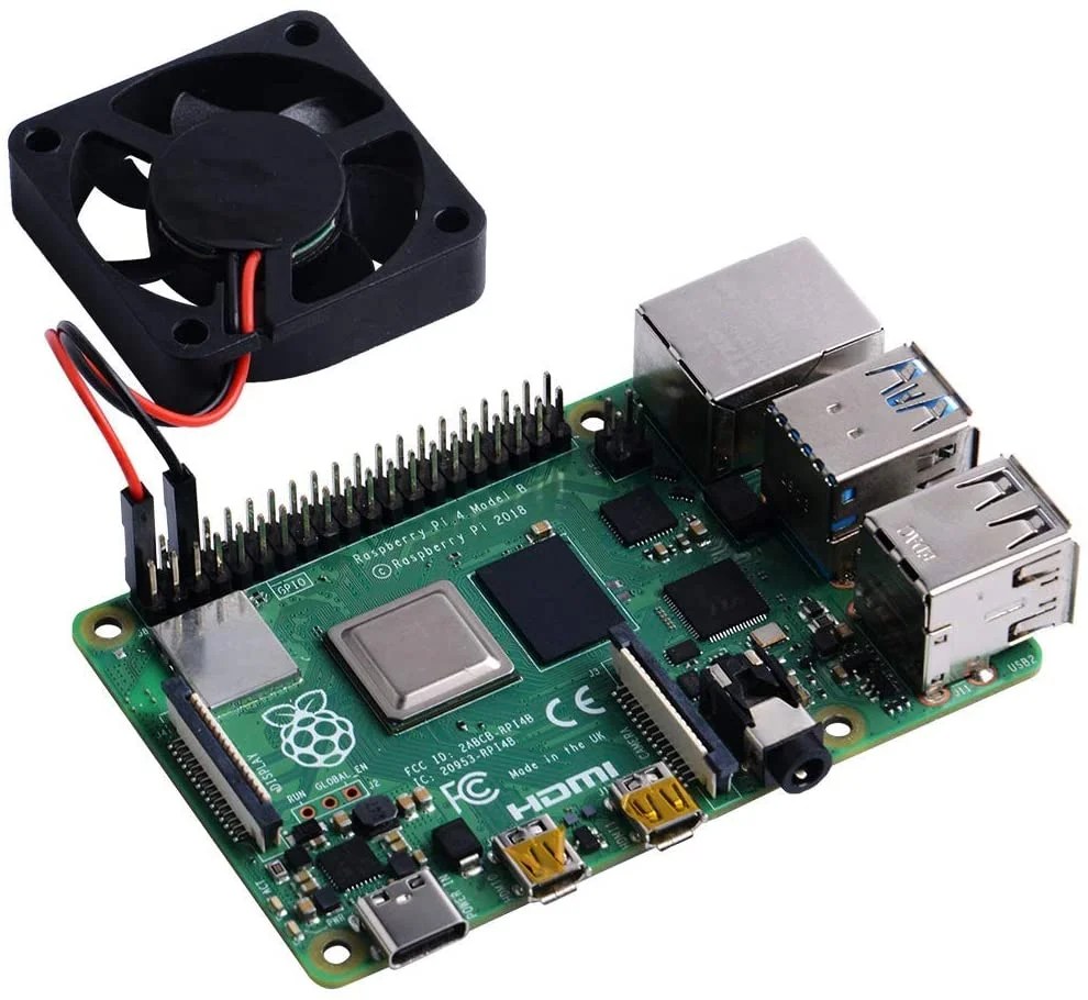 GeeekPi 4pcs Raspberry Pi 4 Fan, Raspberry Pi Cooling Fan 40x40x10mm DC