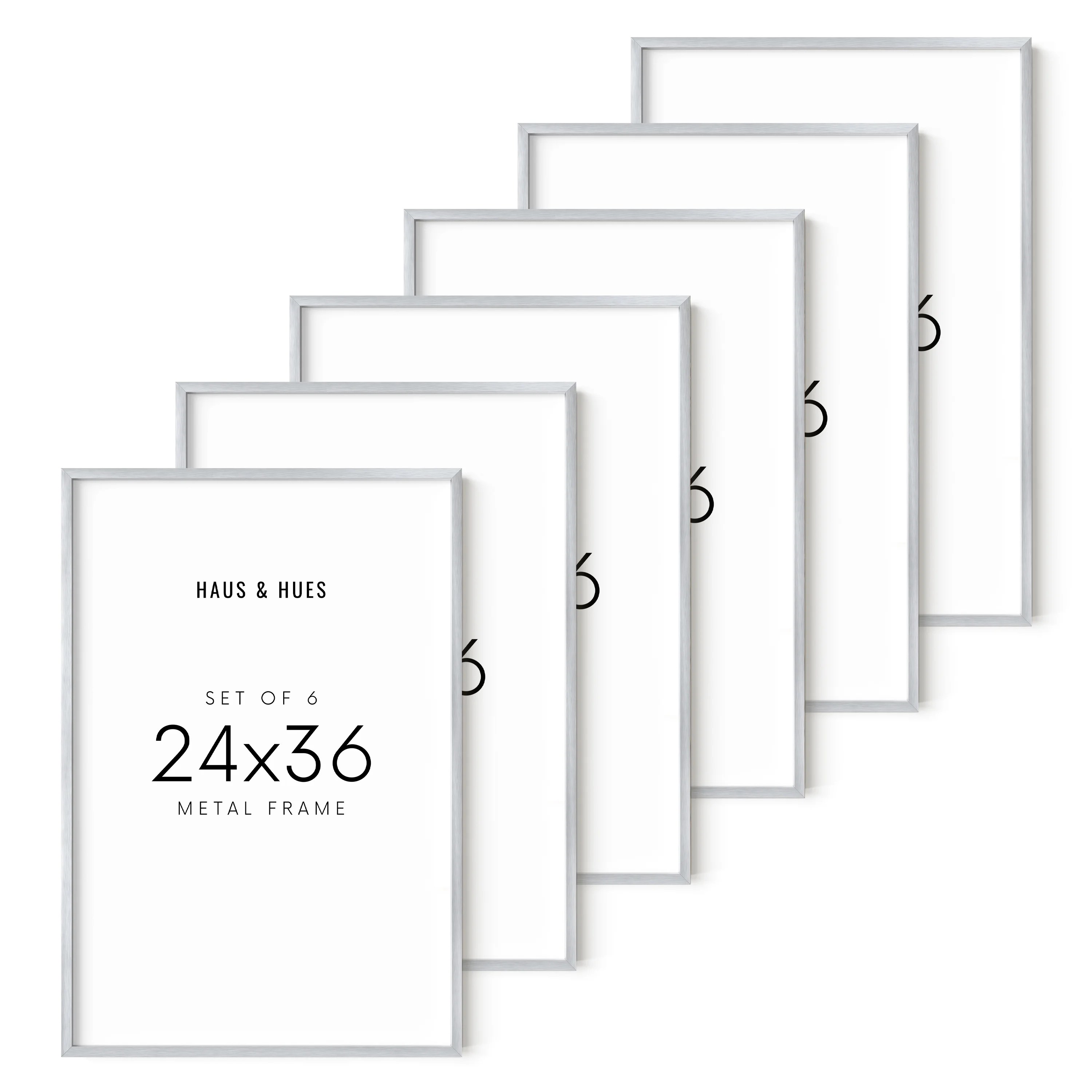 Haus and Hues Silver Large Picture Frames 24x36 Set of 6 Poster