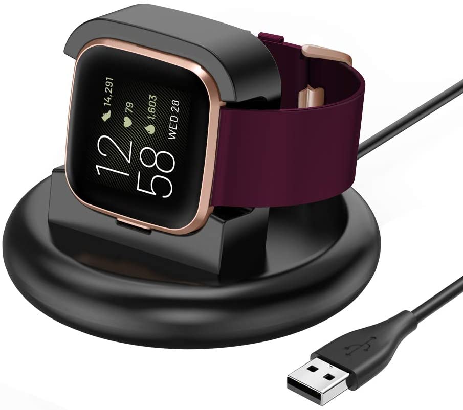 XIMU Charger Dock Compatible with Fitbit Versa 2 (Not for Versa), USB Charging Dock Cable Cord