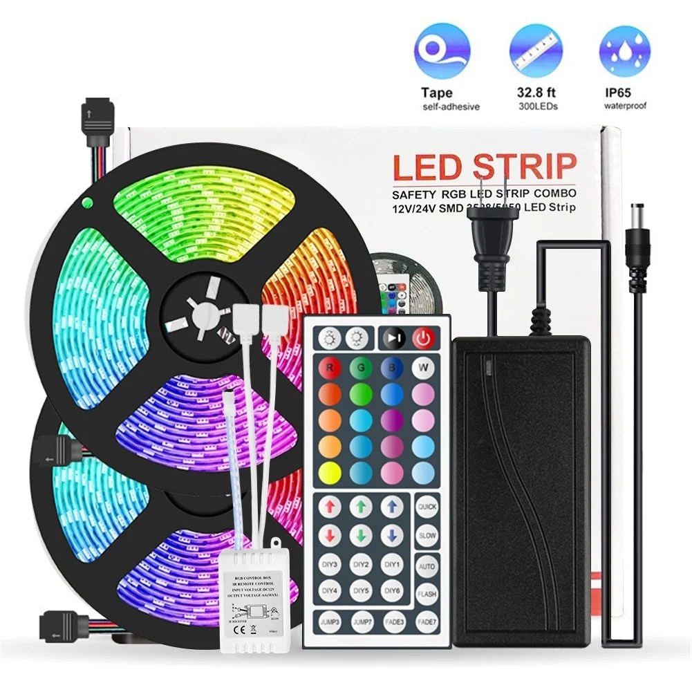 LED Strip Light 32.8ft RGB Color Changing IR Controller 44 Keys IR