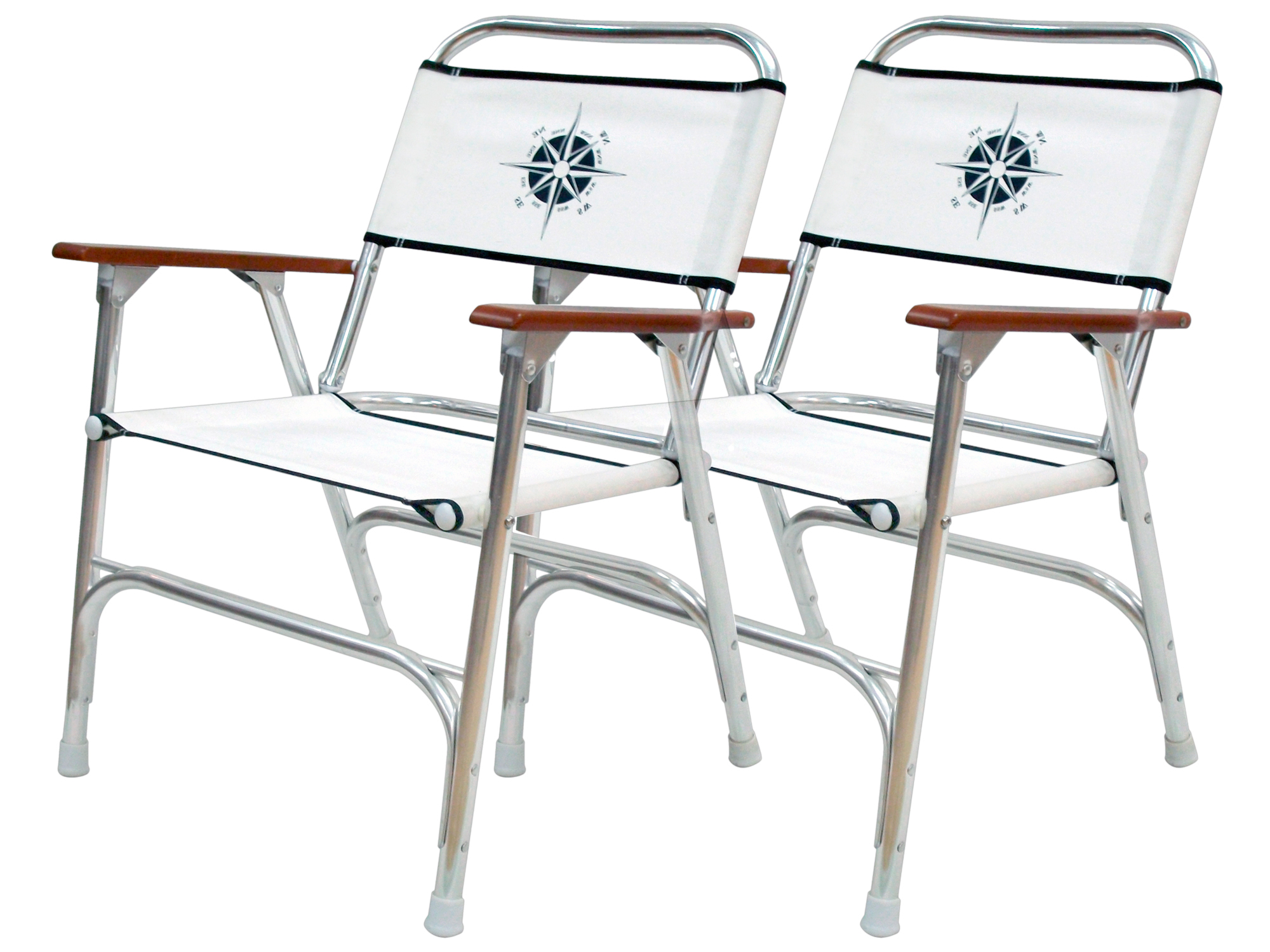 Marine Folding Deck Chair for Boat Anodized Aluminum, White SET OF Marine Folding Deck Chair for Boat Anodized Aluminum, White SET OF