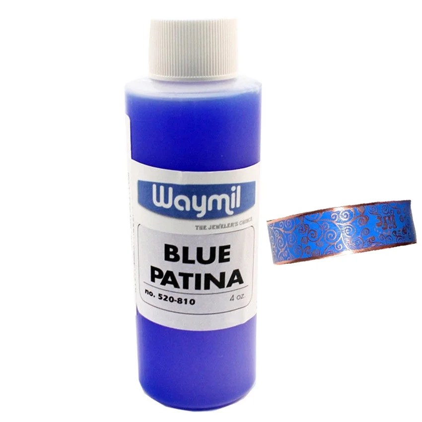 Blue Patina Aging Solution Oxidized copper, brass, bronze, and white