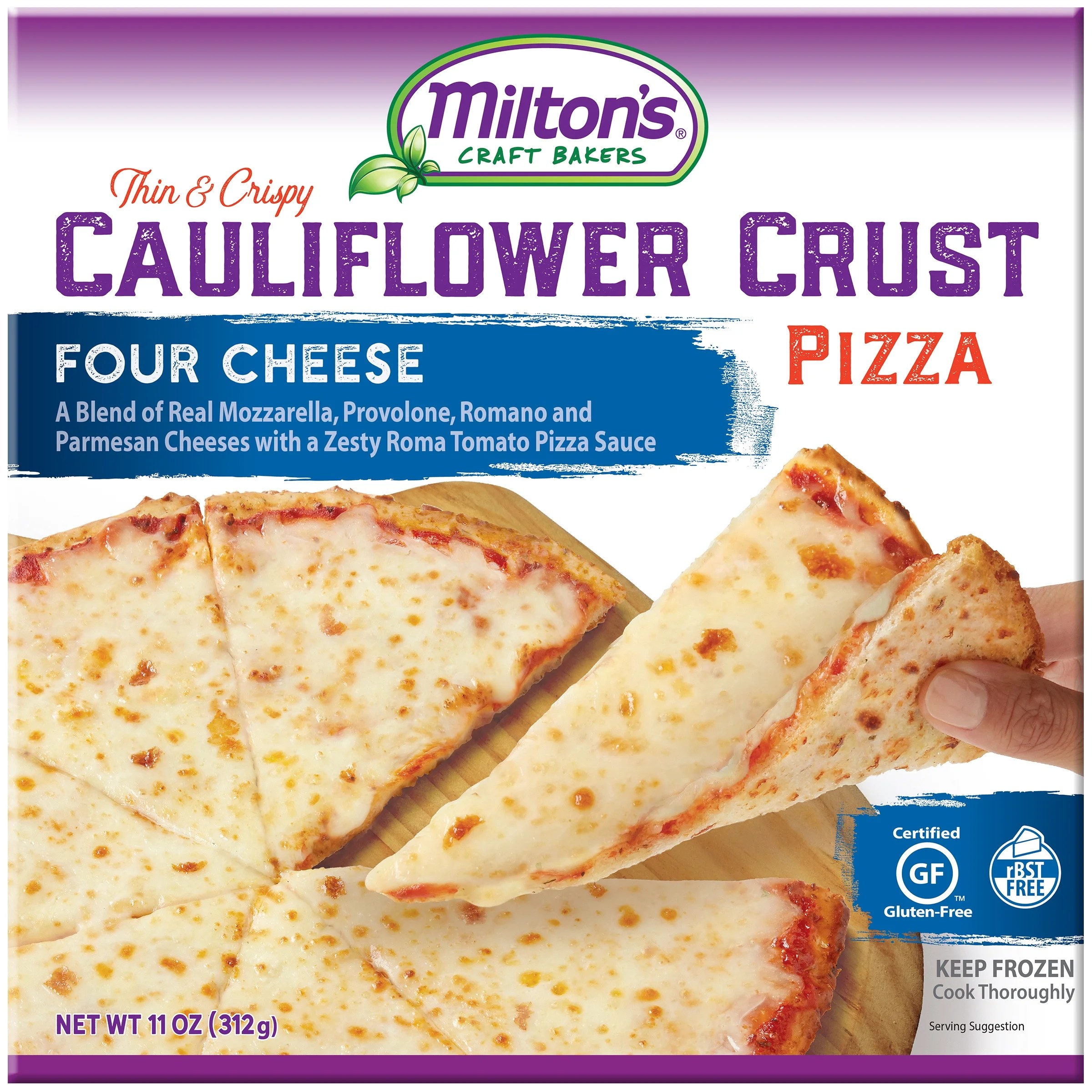 Milton's Craft Bakers Gluten Free Four Cheese Cauliflower Thin Crust